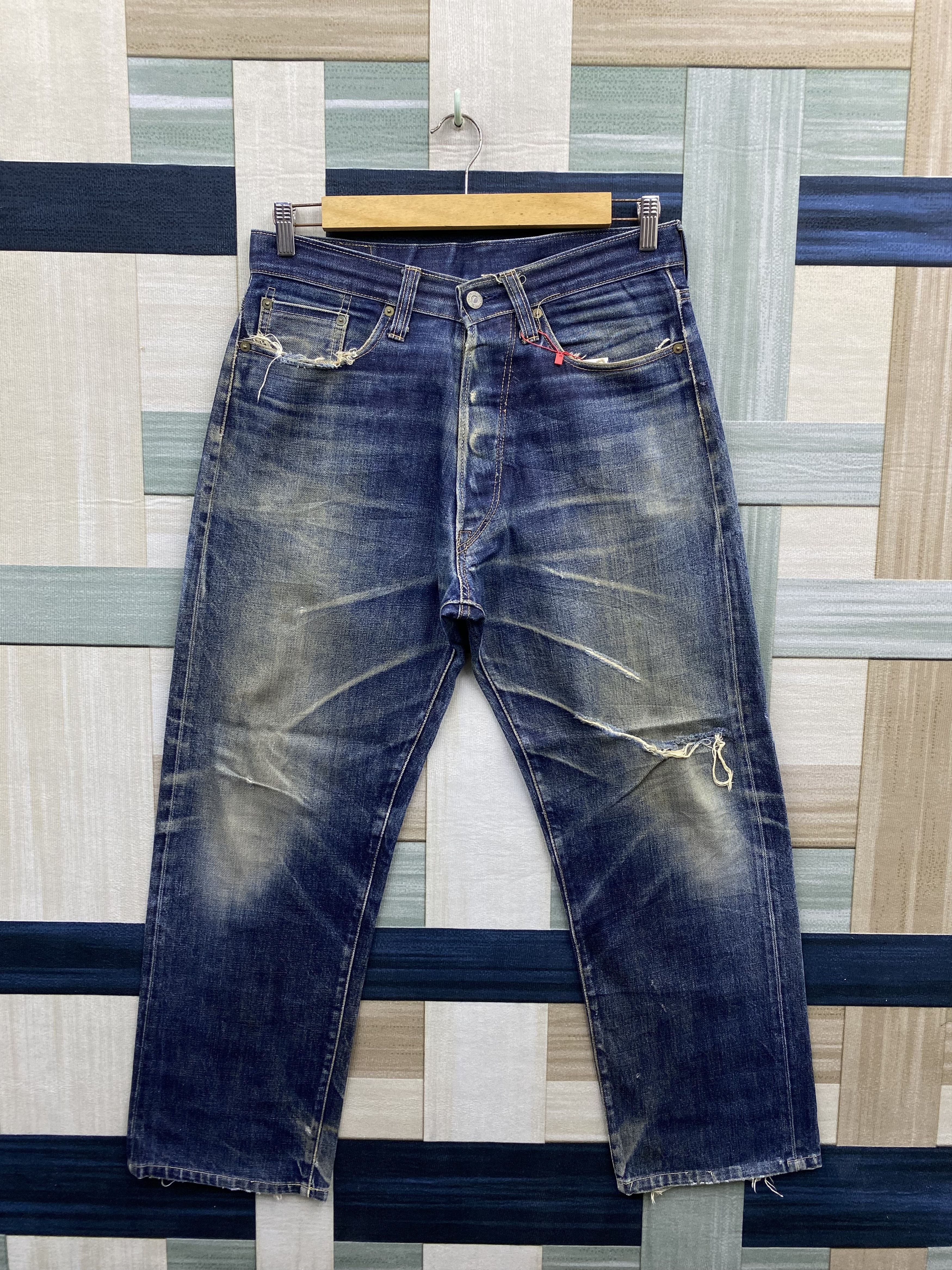 Japanese Brand Japanese Brand Phil Smart Distress Selvedge Denim Jean Size US 33 - 1 Thumbnail