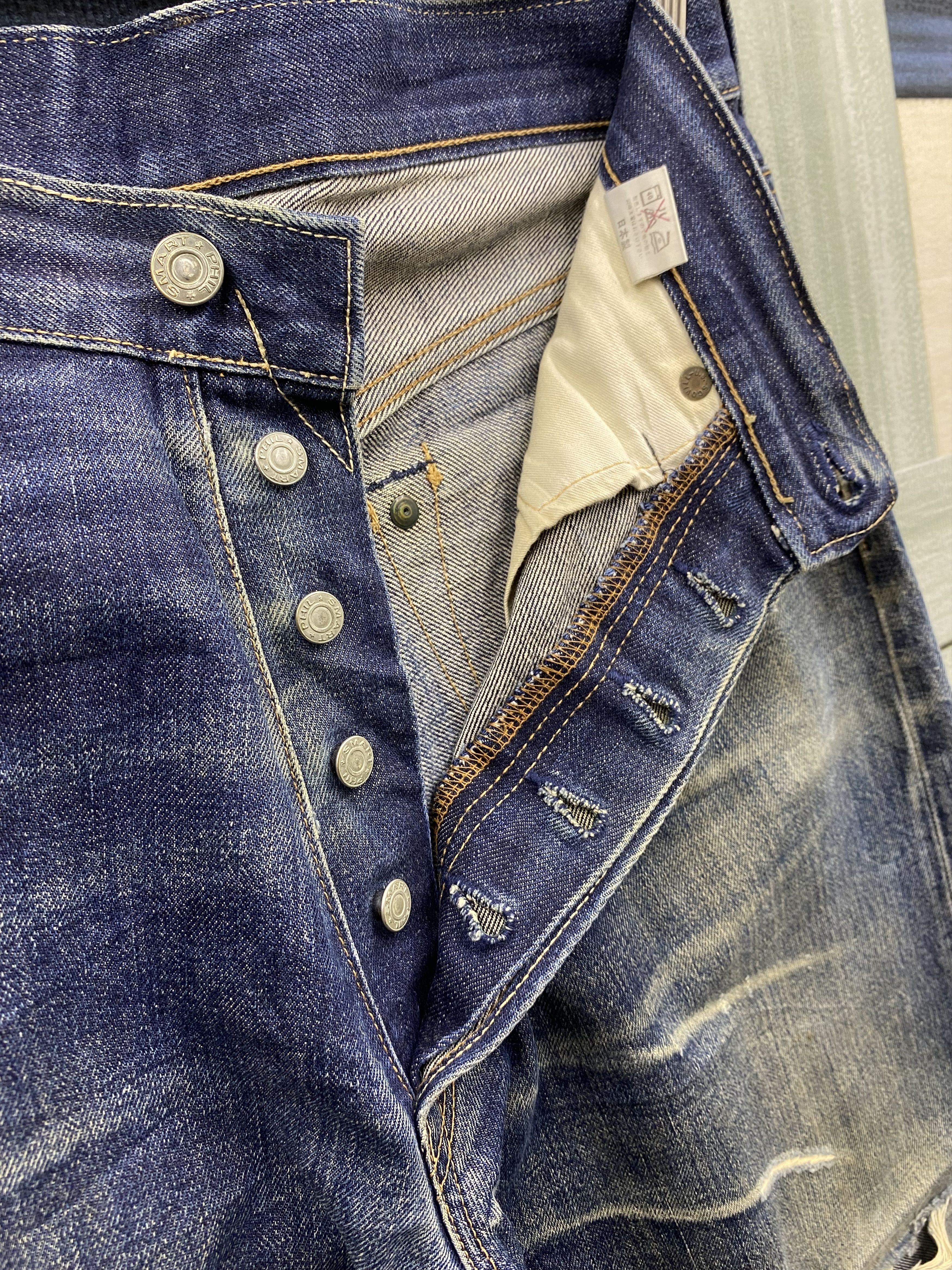 Japanese Brand Japanese Brand Phil Smart Distress Selvedge Denim Jean Size US 33 - 19 Thumbnail