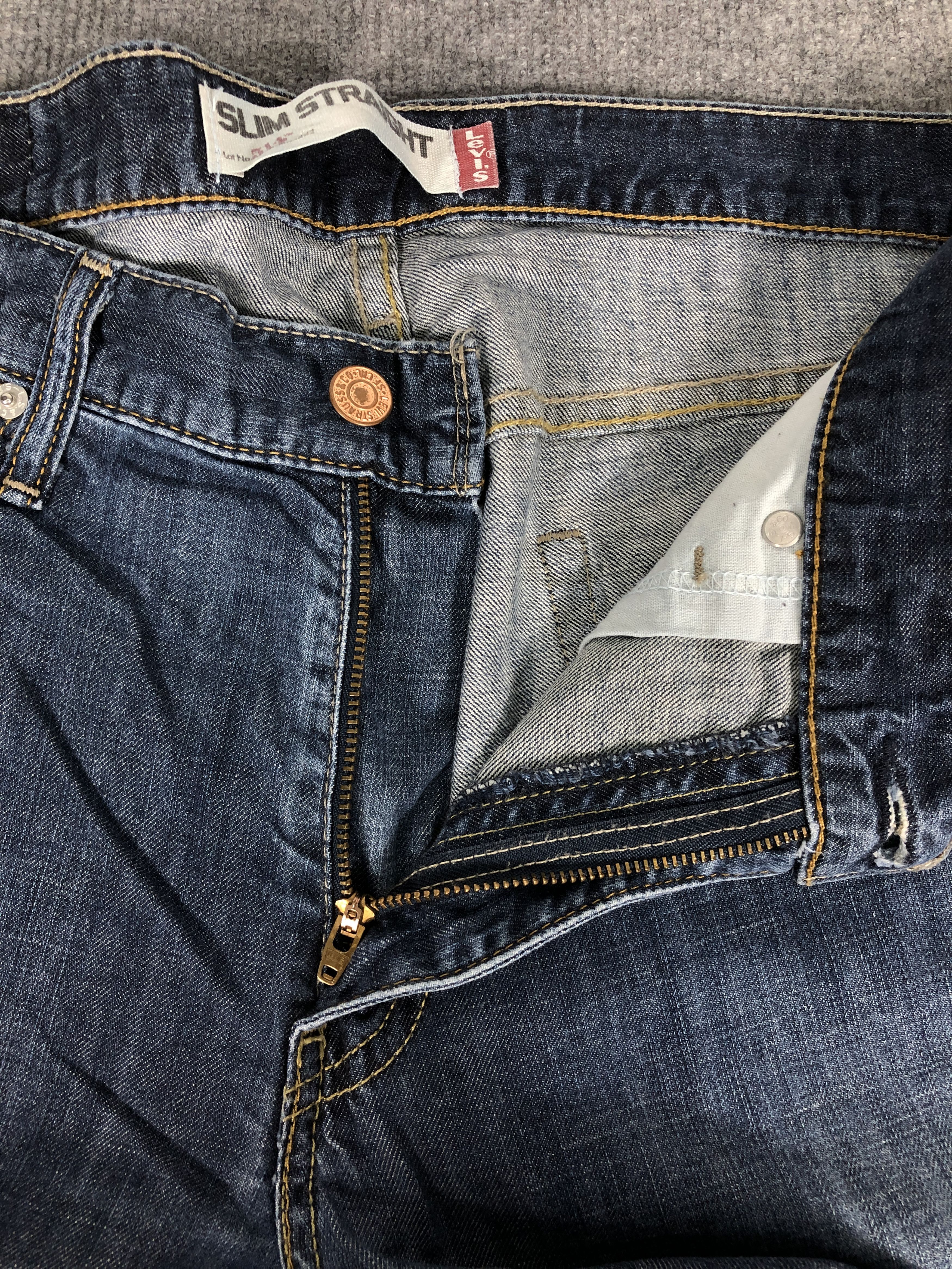 Jean × Levi's Levi's 514 Slim Straight Light Faded Jean Size US 35 - 8 Thumbnail