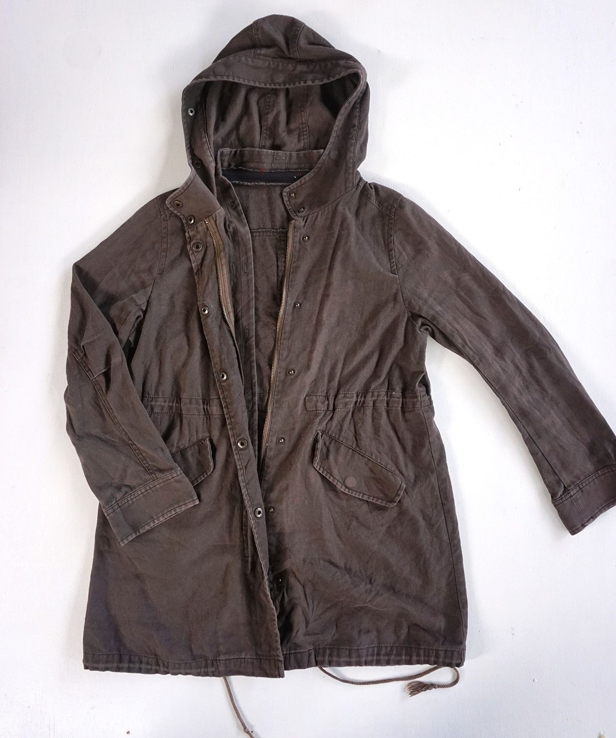 image of Majestic Legon Hooded Jacket in Brown, Men's (Size Small)