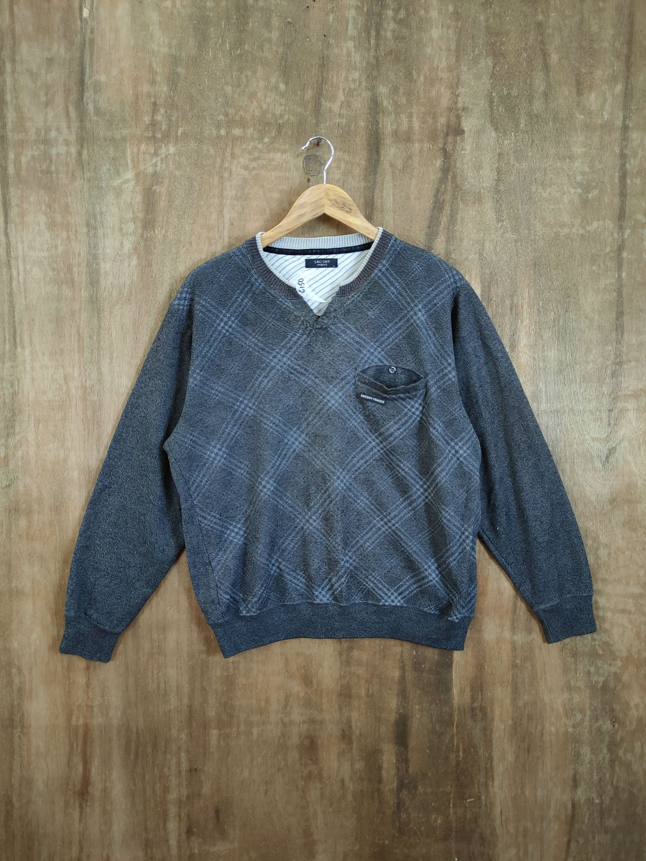 image of Dl Sacsny Y'saccs Yohji Yamamoto Vintage Sweatshirt 6150 in Grey, Men's (Size Large)