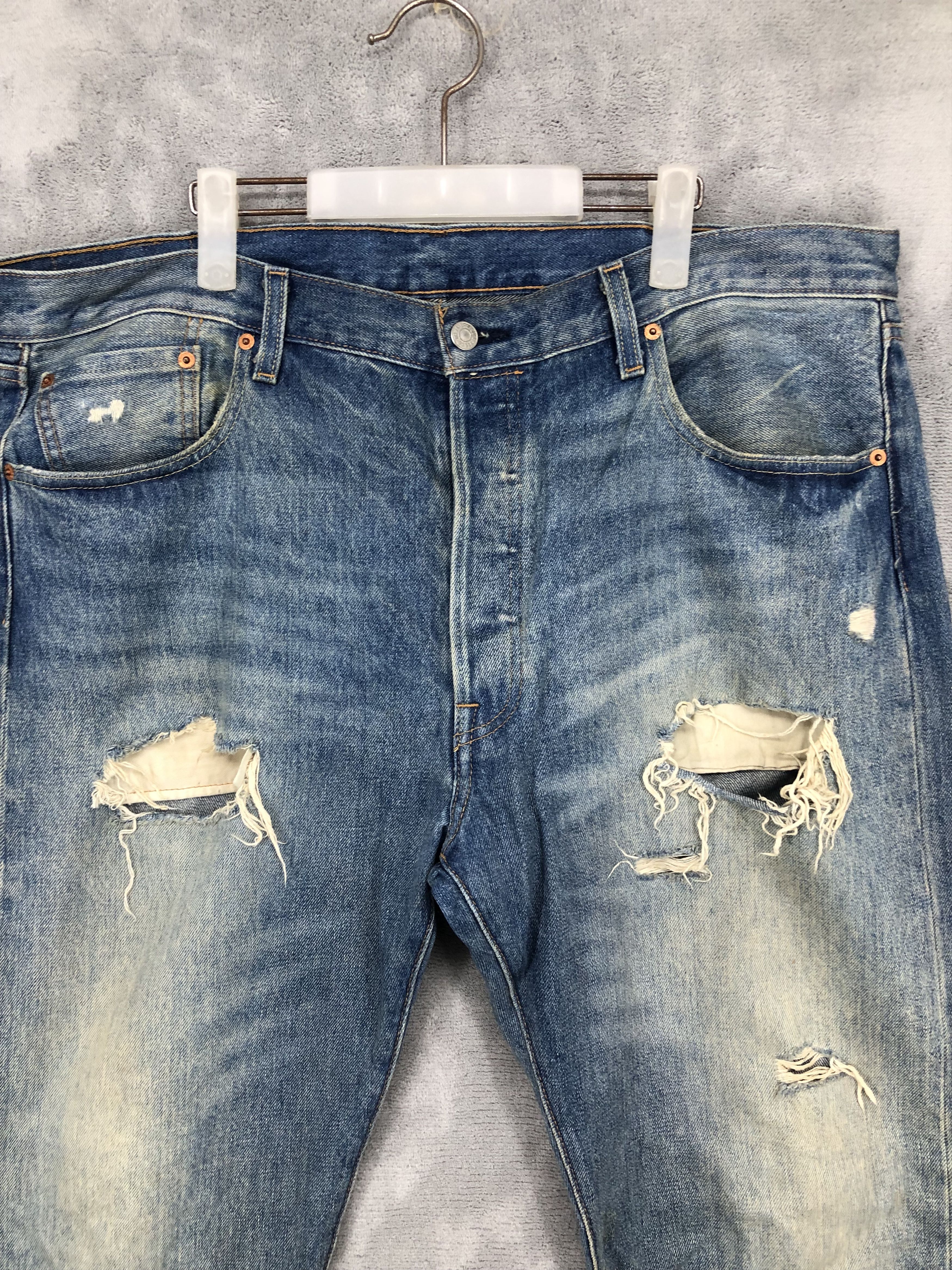 Levi's Levis 501 Distressed Jeans Size US 40 / EU 56 - 3 Thumbnail