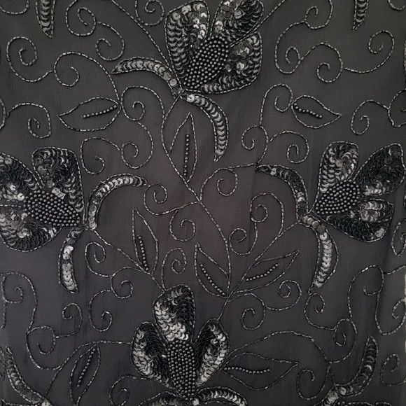 Vintage Stenay Scalloped Short Sleeve Silk Embellished Floral Blouse Size S / US 4 / IT 40 - 6 Thumbnail