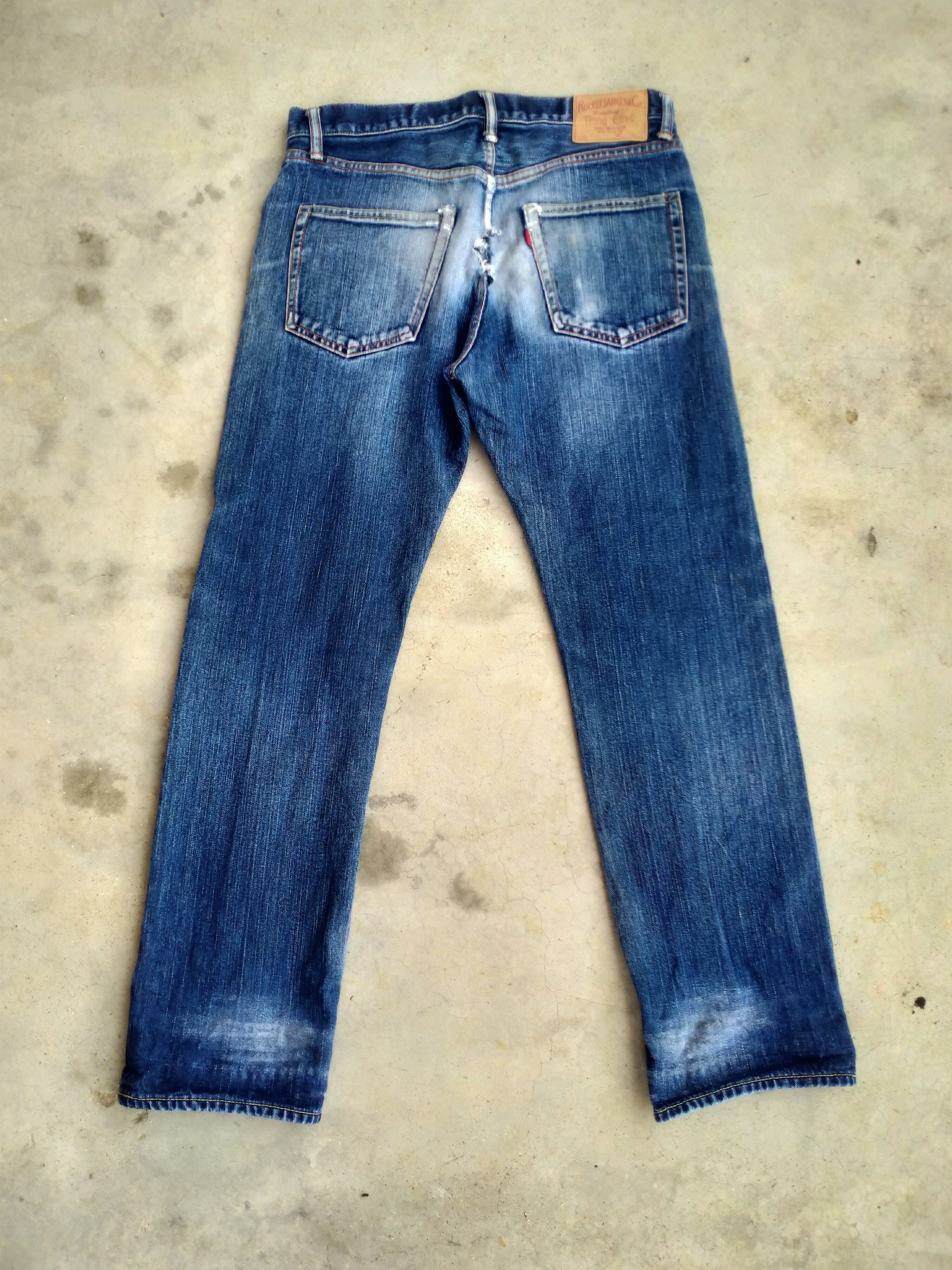 Japanese Brand DISTRESSED ROCKET SADDLES & CO SELVEDGE DENIM Size US 32 / EU 48 - 11 Thumbnail