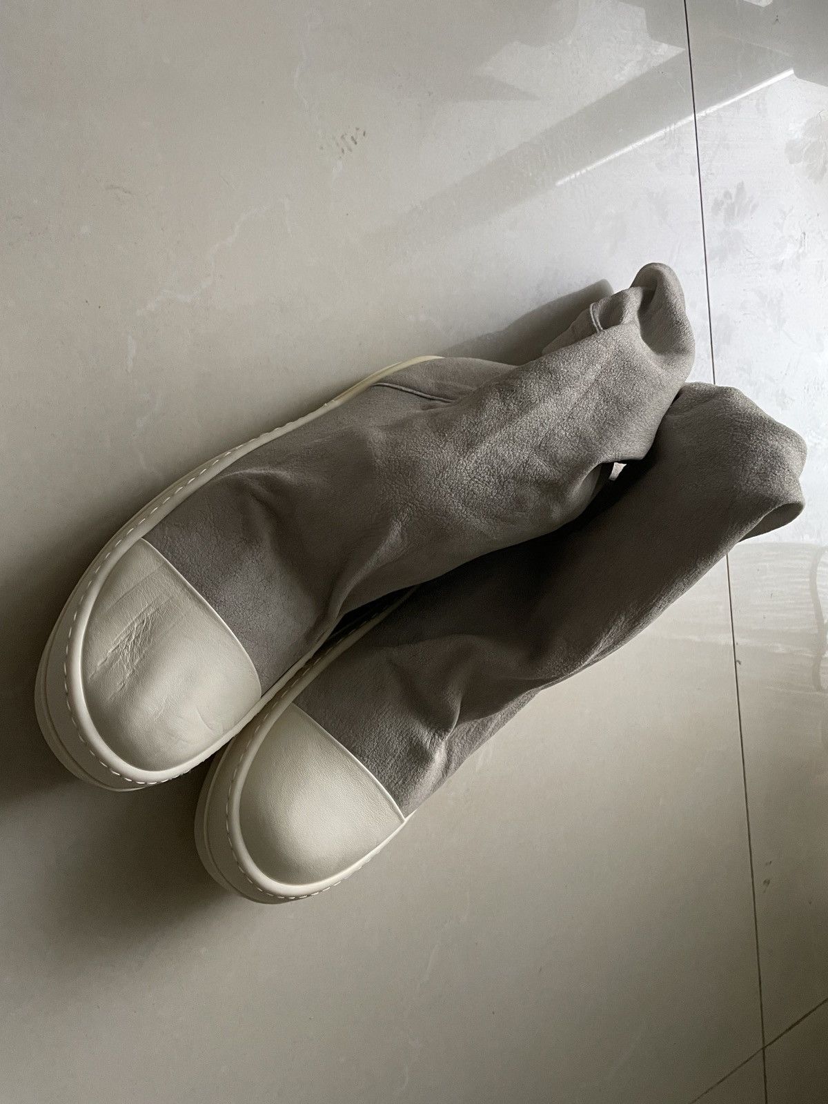 Rick Owens Sz37- Rick Owens white stocking ramones Size US 7 / IT 37 - 8 Thumbnail
