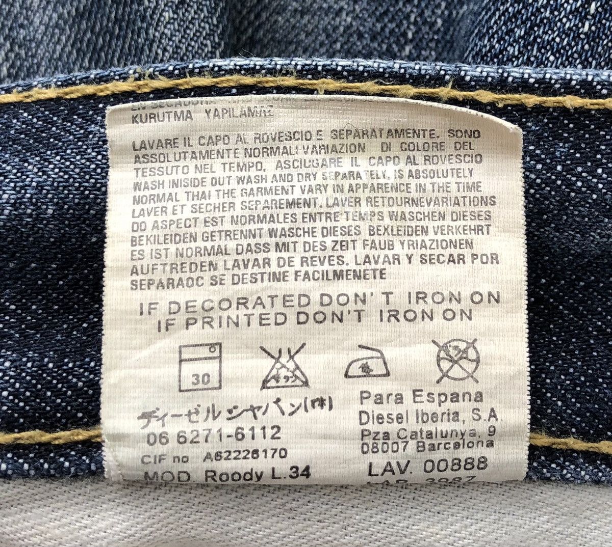 Diesel Diesel Industry Denim Division Distressed Long Pant Size US 34 / EU 50 - 18 Thumbnail