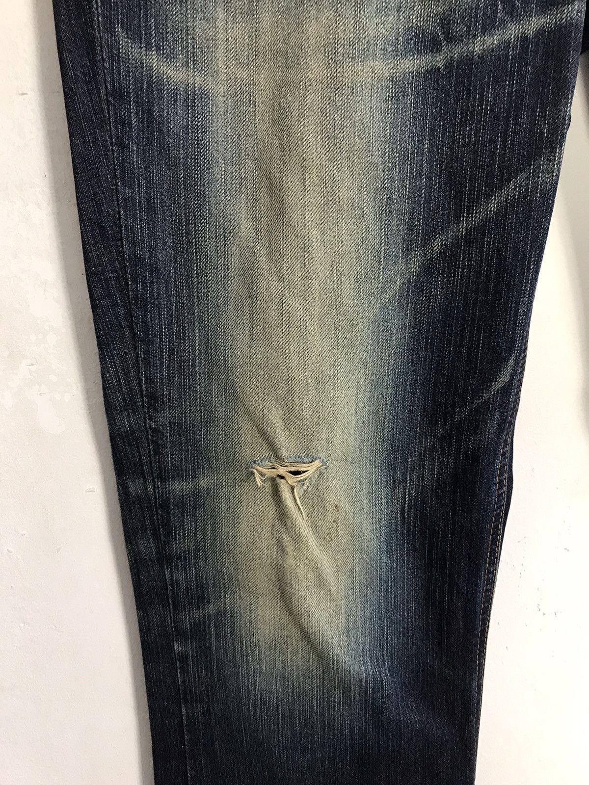 Edwin × Vintage Vintage Edwin Distressed Denim Back Side Leather Style Size US 31 - 7 Thumbnail