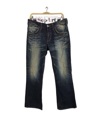 Edwin × Vintage Vintage Edwin Distressed Denim Back Side Leather Style Size US 31 - 1 Thumbnail