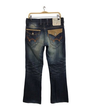 Edwin × Vintage Vintage Edwin Distressed Denim Back Side Leather Style Size US 31 - 2 Thumbnail