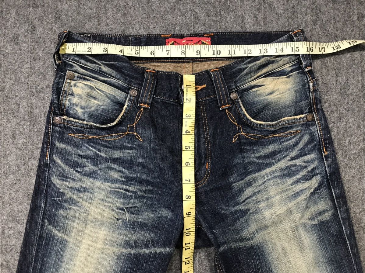 Edwin × Vintage Vintage Edwin Distressed Denim Back Side Leather Style Size US 31 - 20 Thumbnail