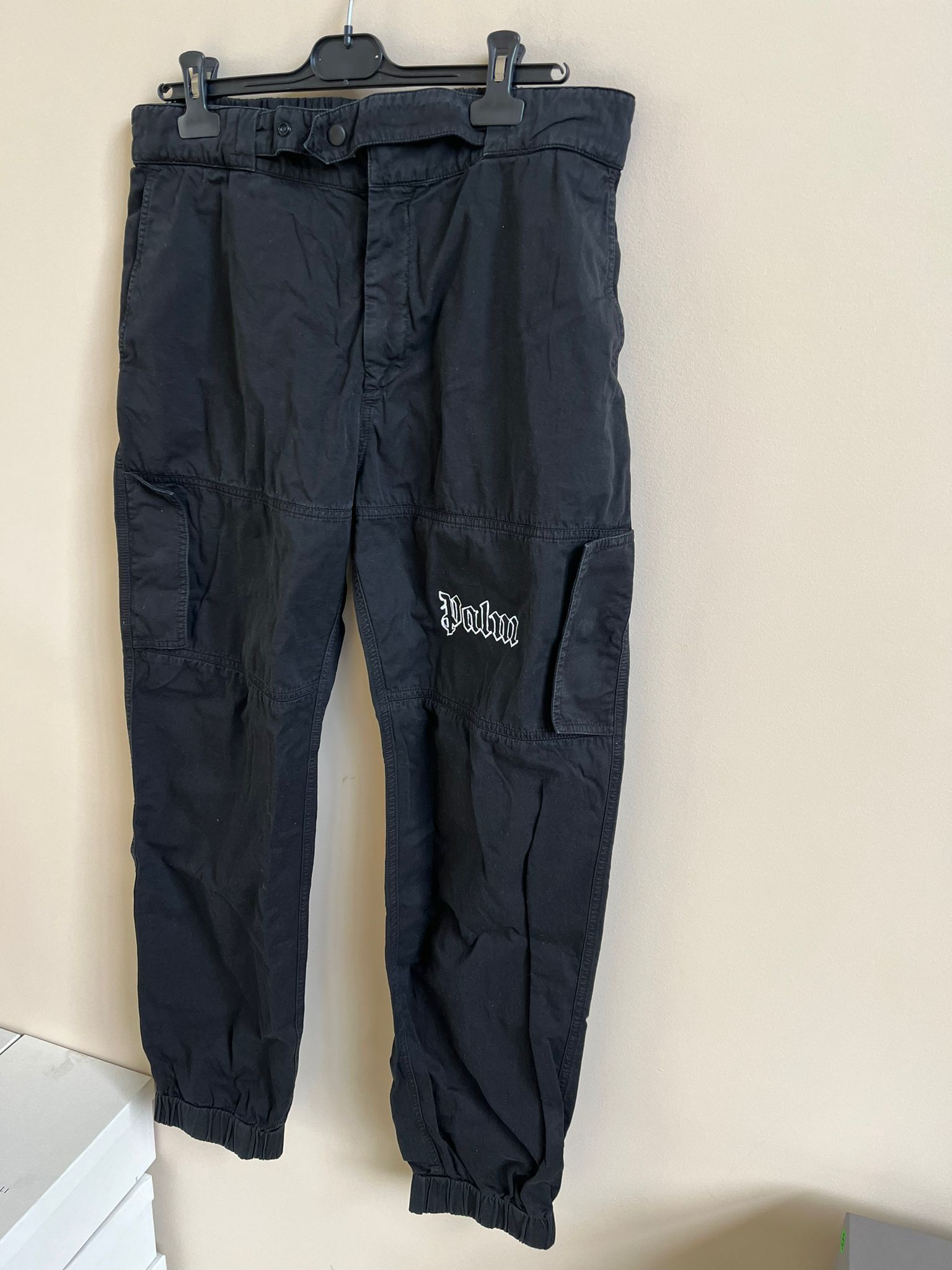Palm Angels Logo Cargo Pants Black White Size US 36 / EU 52 - 10 Thumbnail