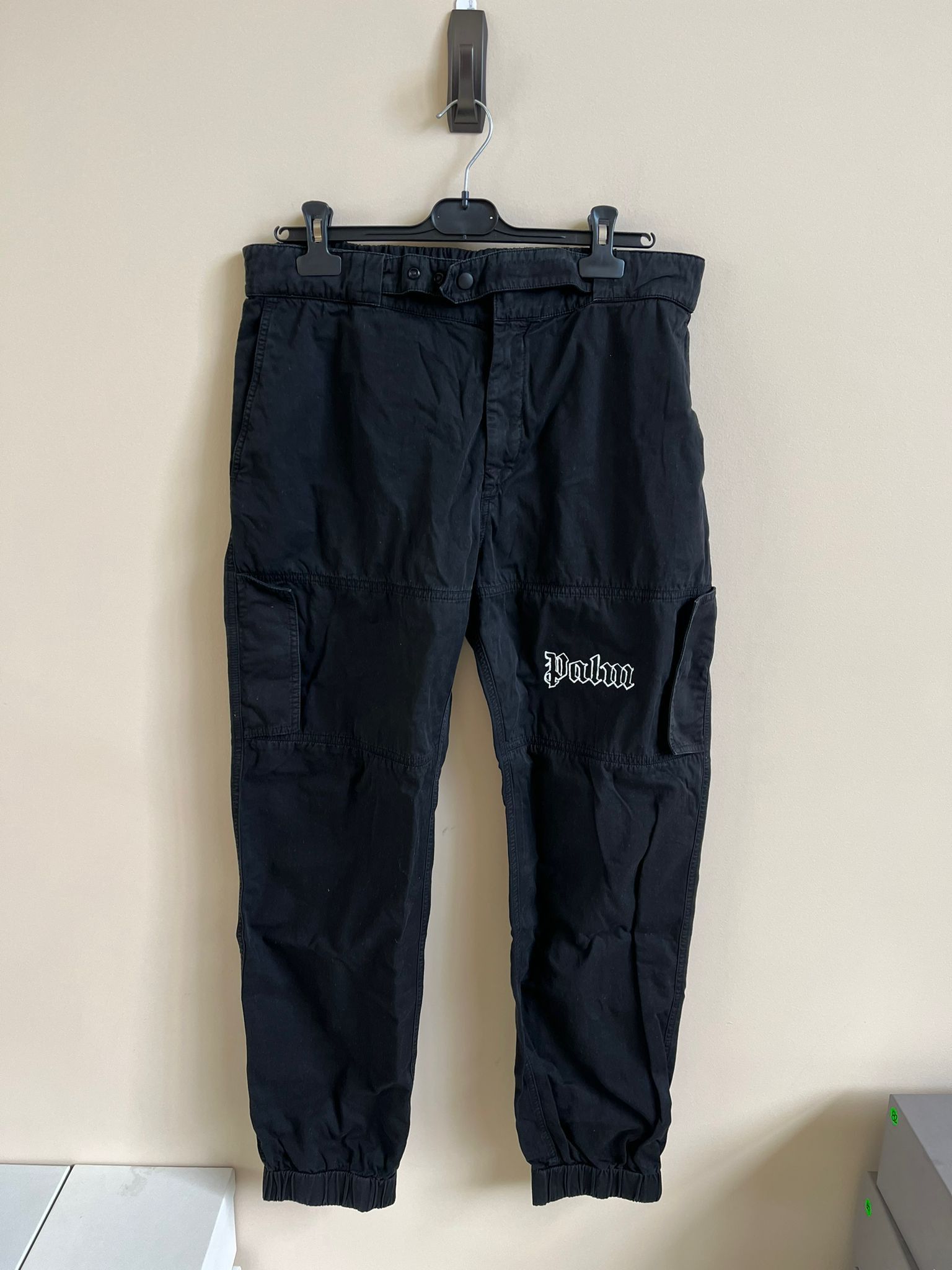 Palm Angels Logo Cargo Pants Black White Size US 36 / EU 52 - 4 Thumbnail