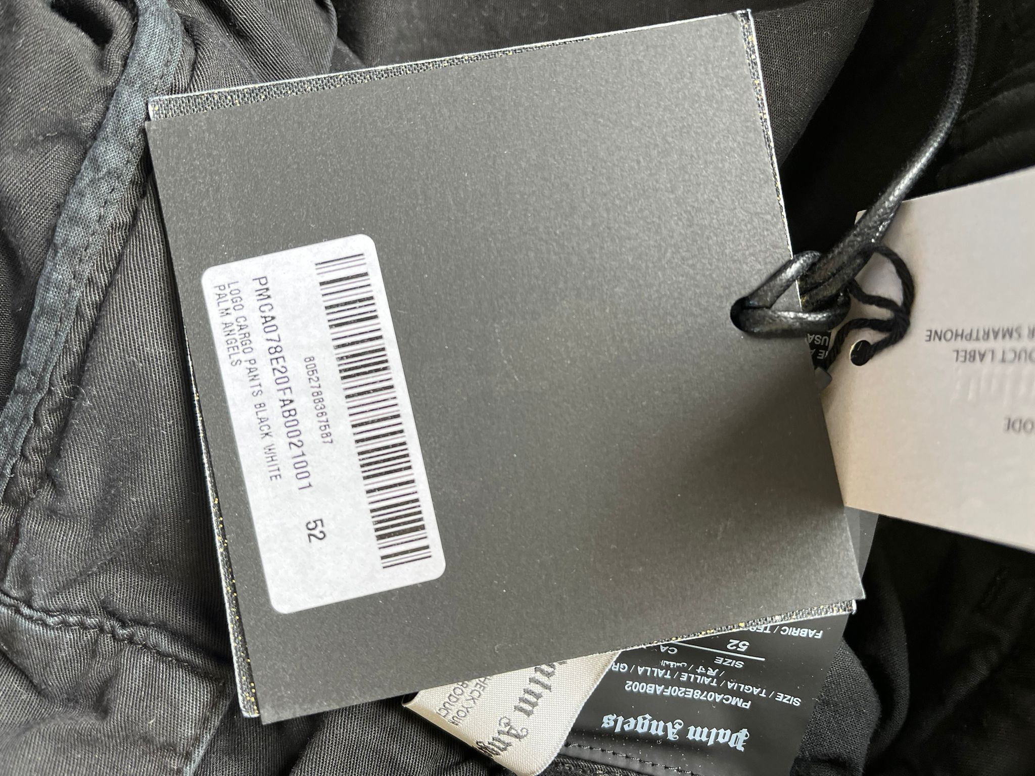 Palm Angels Logo Cargo Pants Black White Size US 36 / EU 52 - 15 Thumbnail