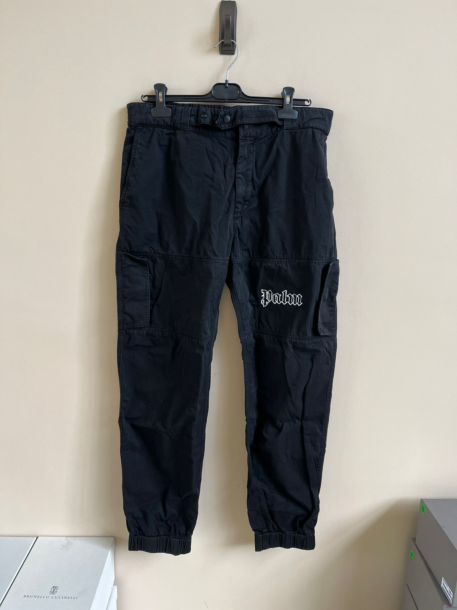 Palm Angels Logo Cargo Pants Black White Size US 36 / EU 52 - 1 Thumbnail