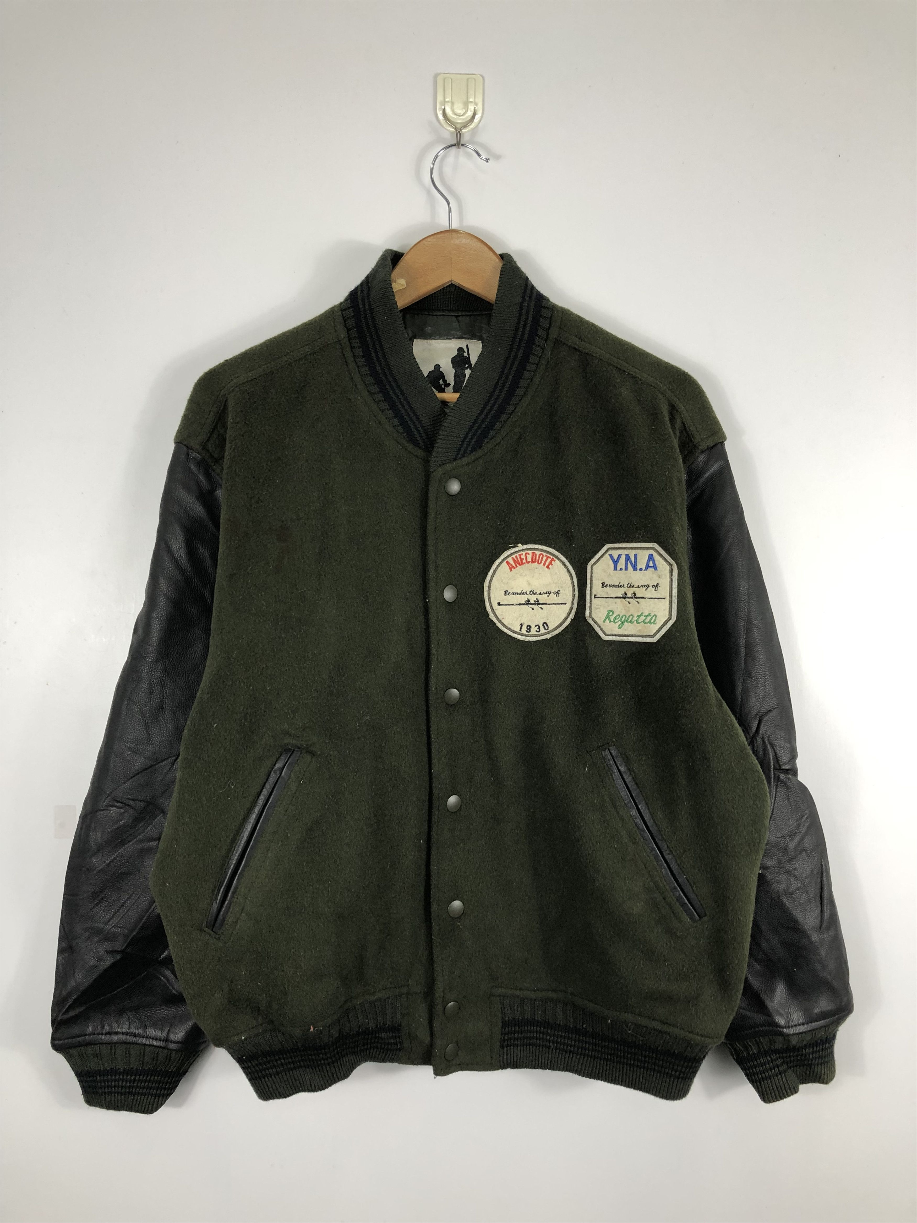 Vintage Vintage 80s Regatta Military Varsity Leather Sleeve V0250 Size US L / EU 52-54 / 3 - 2 Thumbnail