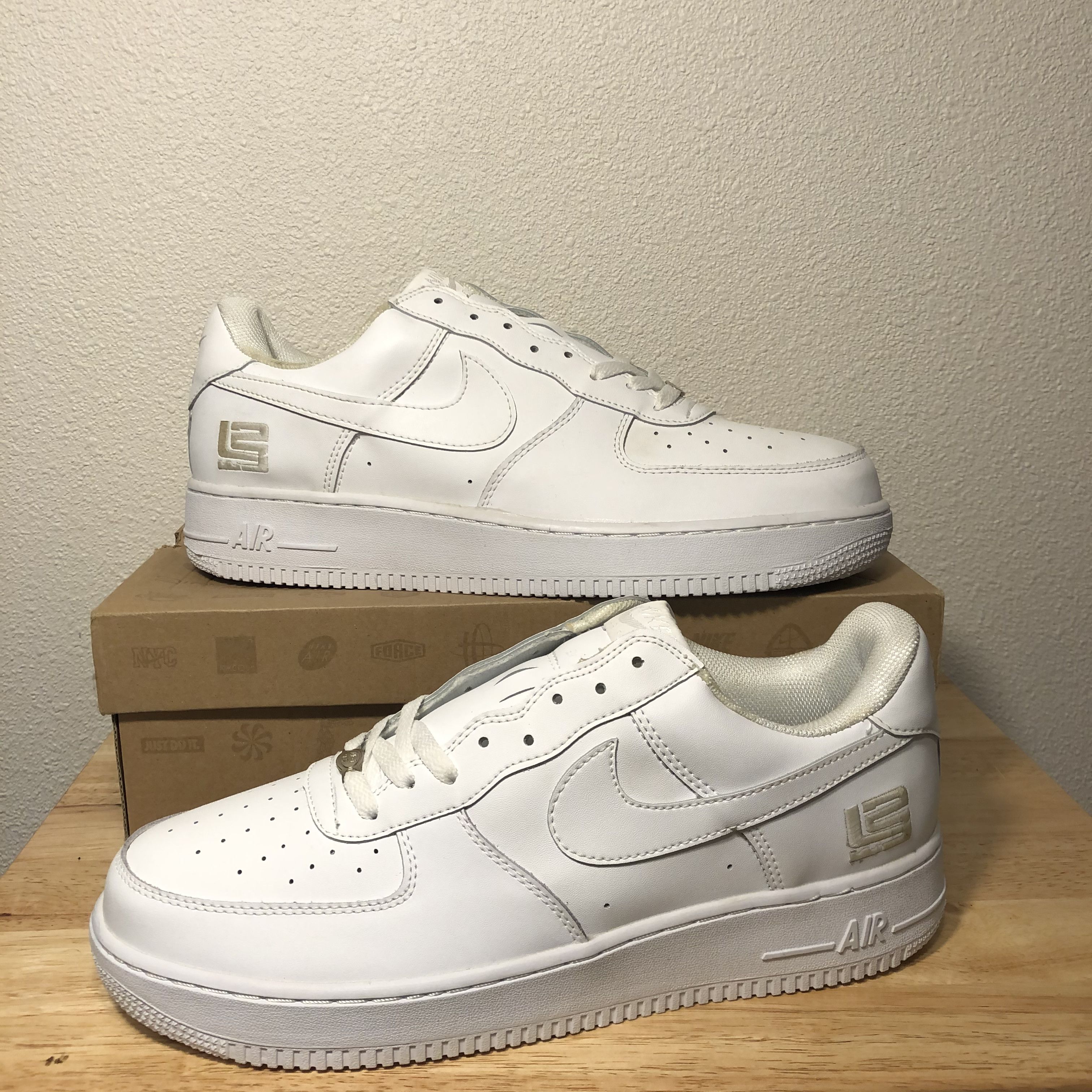 image of Nike Lebron James Air Force 1 Af1 Shoes in White, Men's (Size 12)