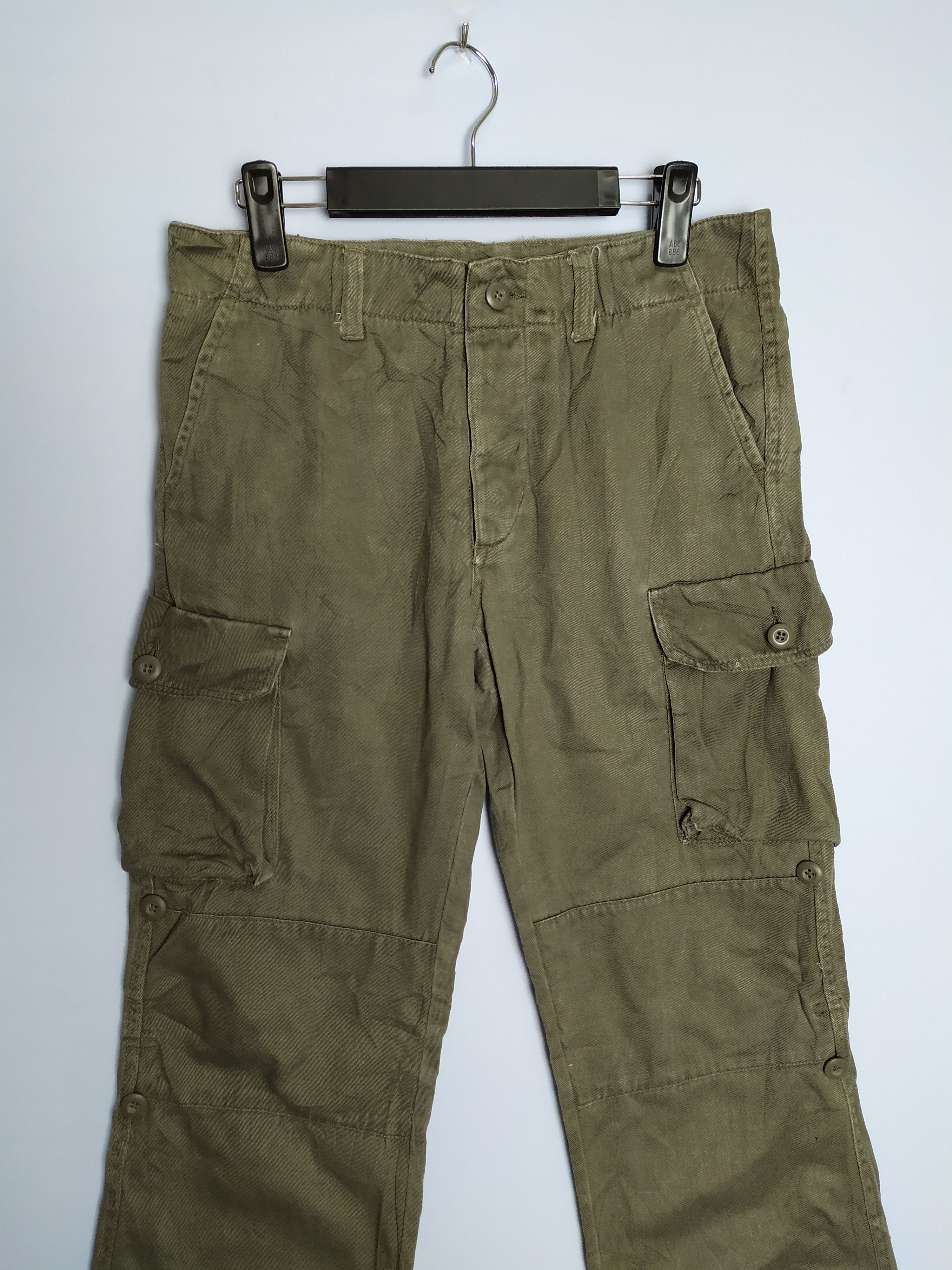 Japanese Brand VINTAGE AZUL BUTTONFLY FADED BROWN CARGO PANTS Size US 30 / EU 46 - 4 Thumbnail