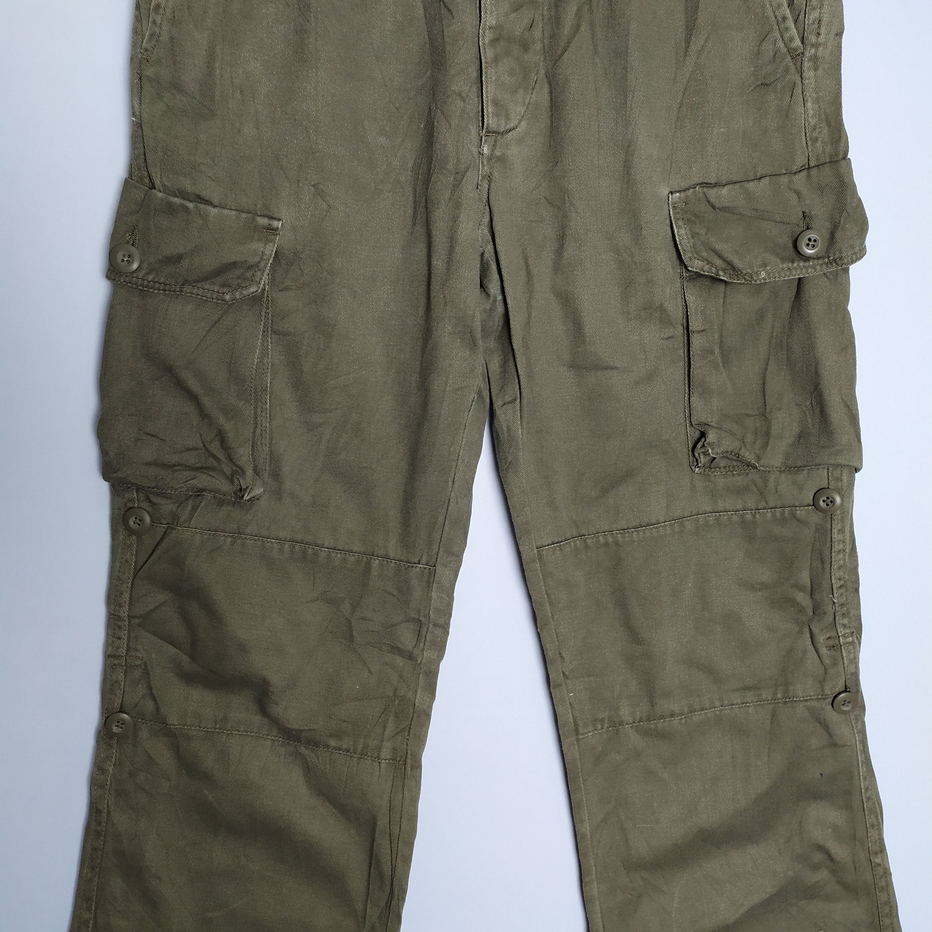 Japanese Brand VINTAGE AZUL BUTTONFLY FADED BROWN CARGO PANTS Size US 30 / EU 46 - 2 Thumbnail