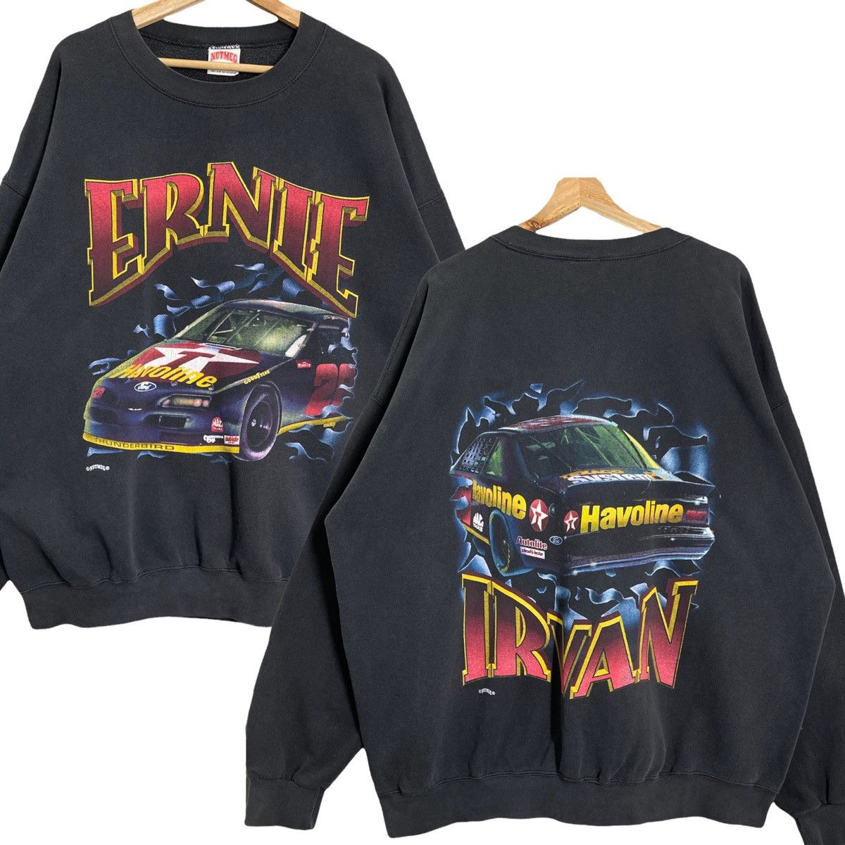Gear for Sports Vintage 90s Nascar Ernie Irvan Big logo Crewneck Sweatshirt Size US XL / EU 56 / 4 - 1 Thumbnail
