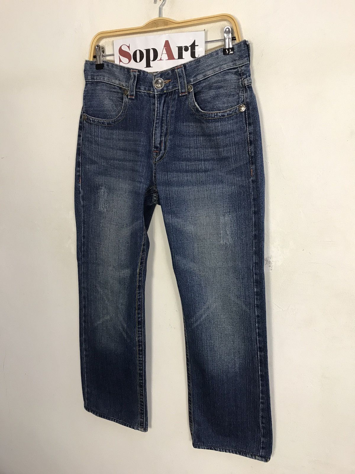 Ed Hardy × Vintage Vtg Ed Hardy Back Side Big Logo Embroidery Phoenix Jeans Size US 31 - 5 Thumbnail