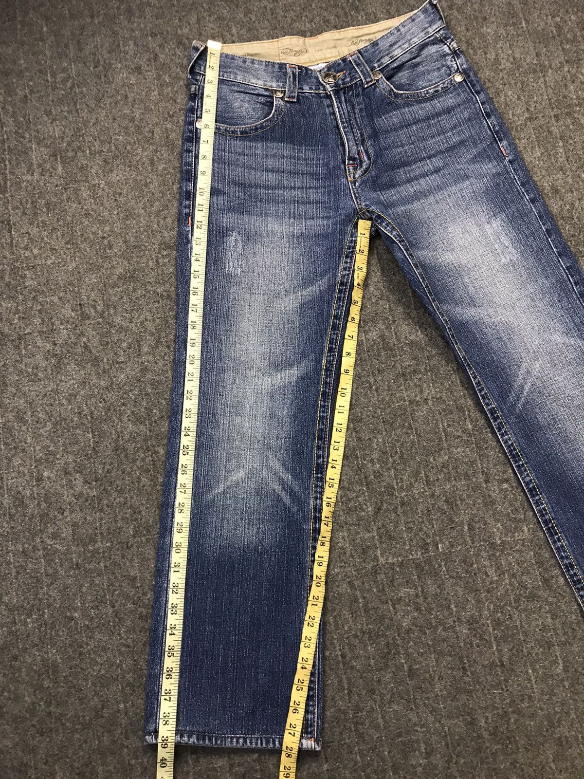 Ed Hardy × Vintage Vtg Ed Hardy Back Side Big Logo Embroidery Phoenix Jeans Size US 31 - 22 Thumbnail