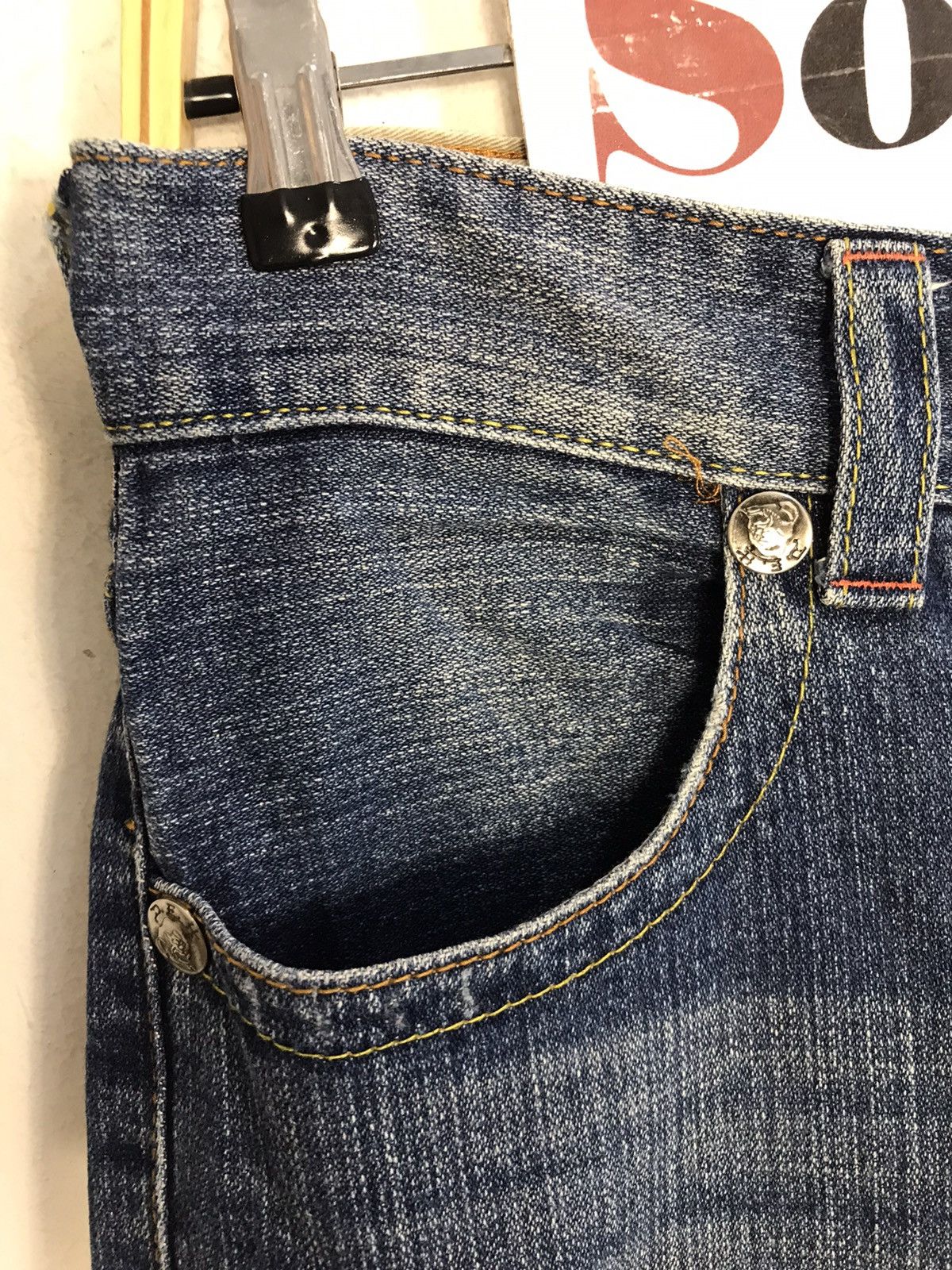Ed Hardy × Vintage Vtg Ed Hardy Back Side Big Logo Embroidery Phoenix Jeans Size US 31 - 9 Thumbnail
