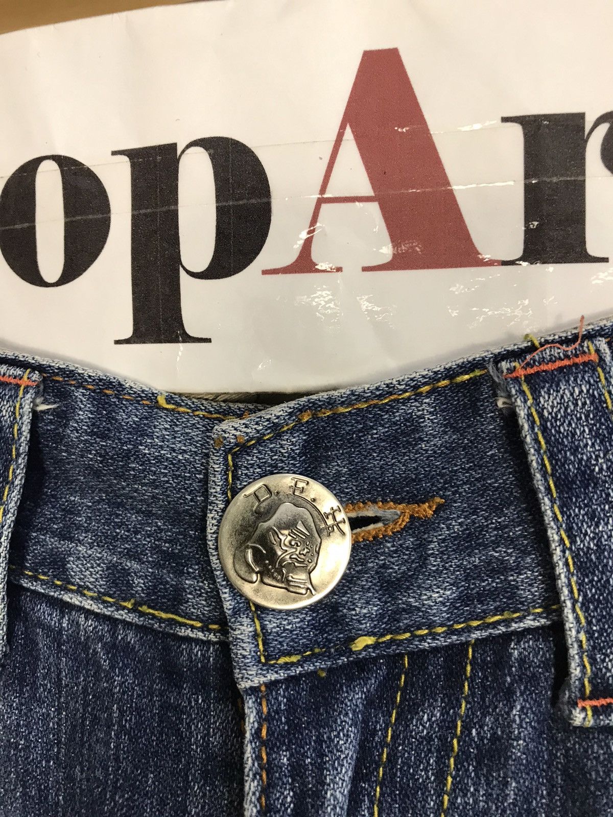 Ed Hardy × Vintage Vtg Ed Hardy Back Side Big Logo Embroidery Phoenix Jeans Size US 31 - 8 Thumbnail