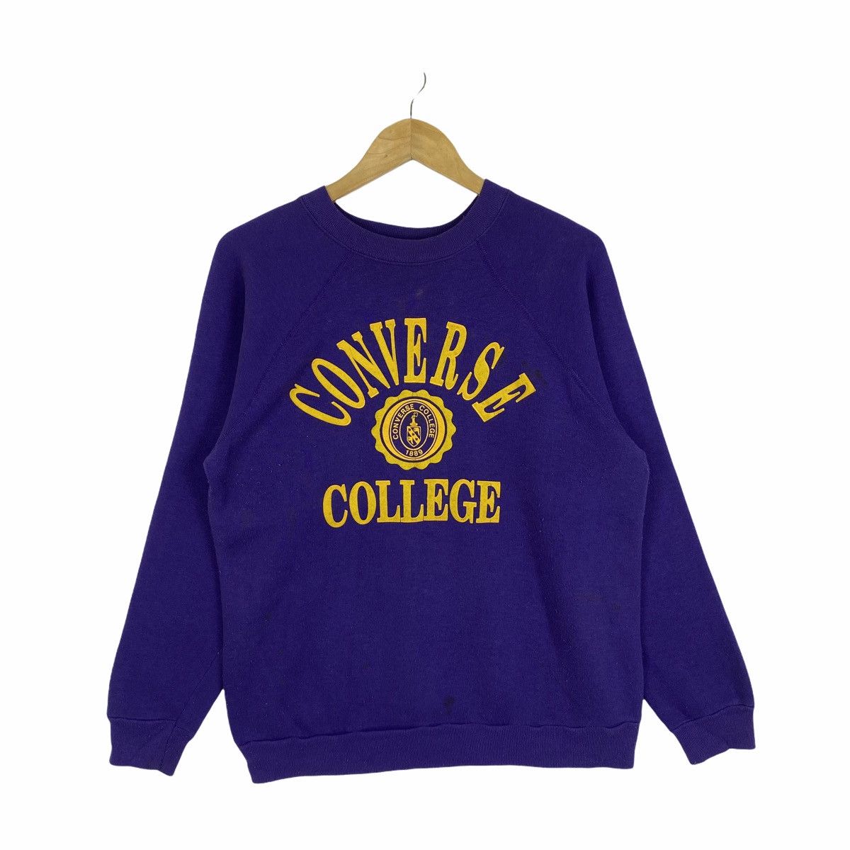 Vintage Vintage CONVERSE COLLEGE Big Logo Sweatshirt Pullover Size US S / EU 44-46 / 1 - 1 Thumbnail