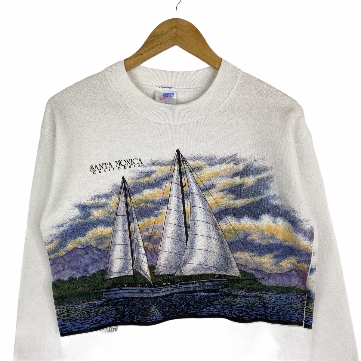 Vintage Vintage SANTA MONICA California Big Logo Sweatshirt Pullover Size US S / EU 44-46 / 1 - 3 Thumbnail