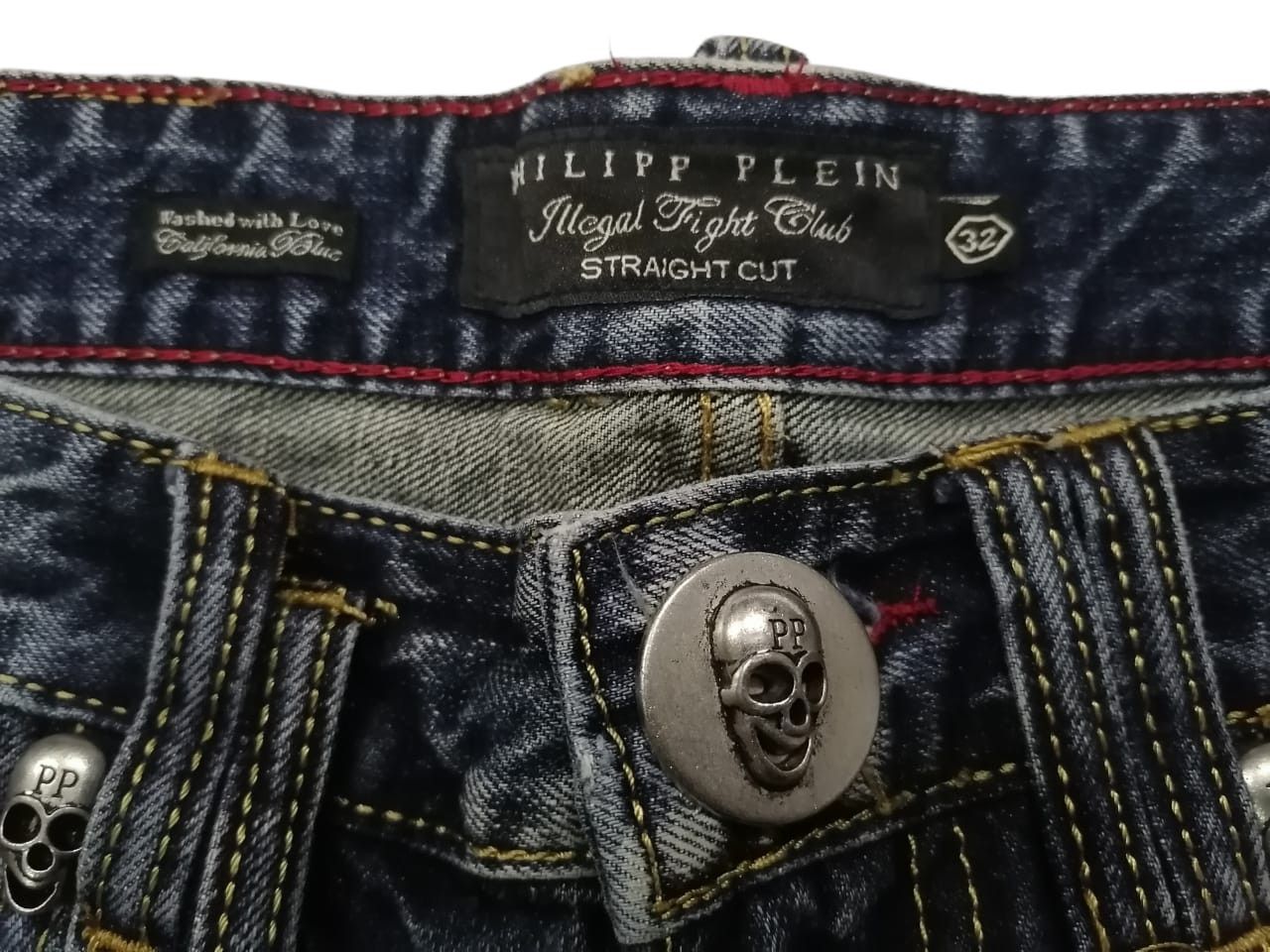 Designer × Philipp Plein Philip Plein Skull Emboired Jeans Size US 32 / EU 48 - 4 Thumbnail