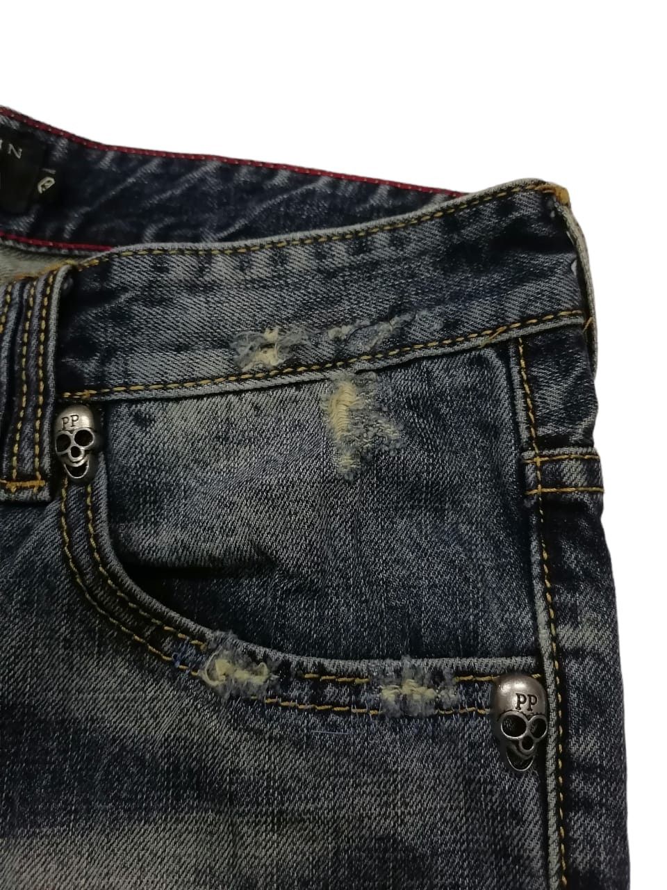 Designer × Philipp Plein Philip Plein Skull Emboired Jeans Size US 32 / EU 48 - 11 Thumbnail