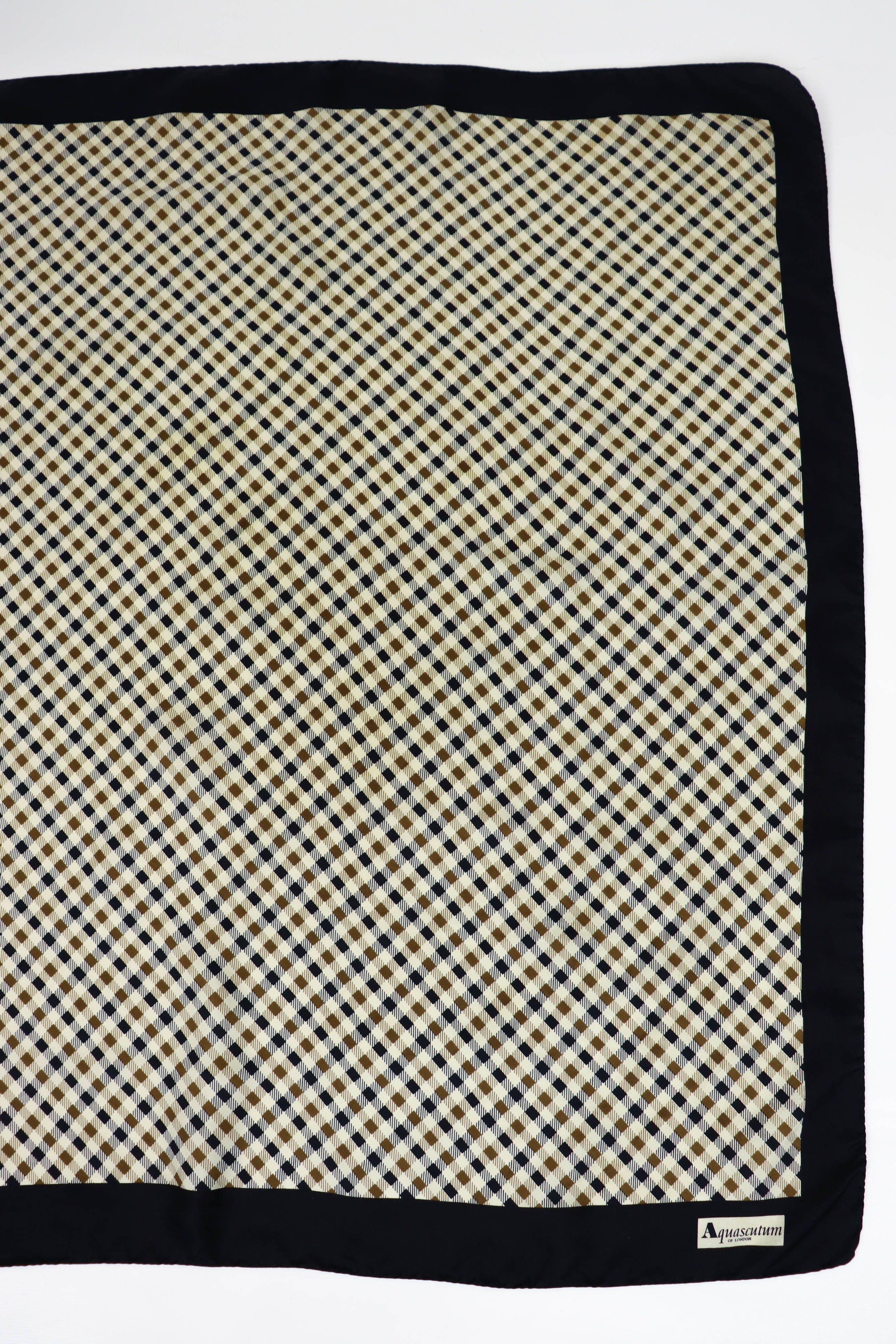 Aquascutum Aquascutum Vintage 90s Small Check Silk Shawl Scarf Size ONE SIZE - 6 Thumbnail