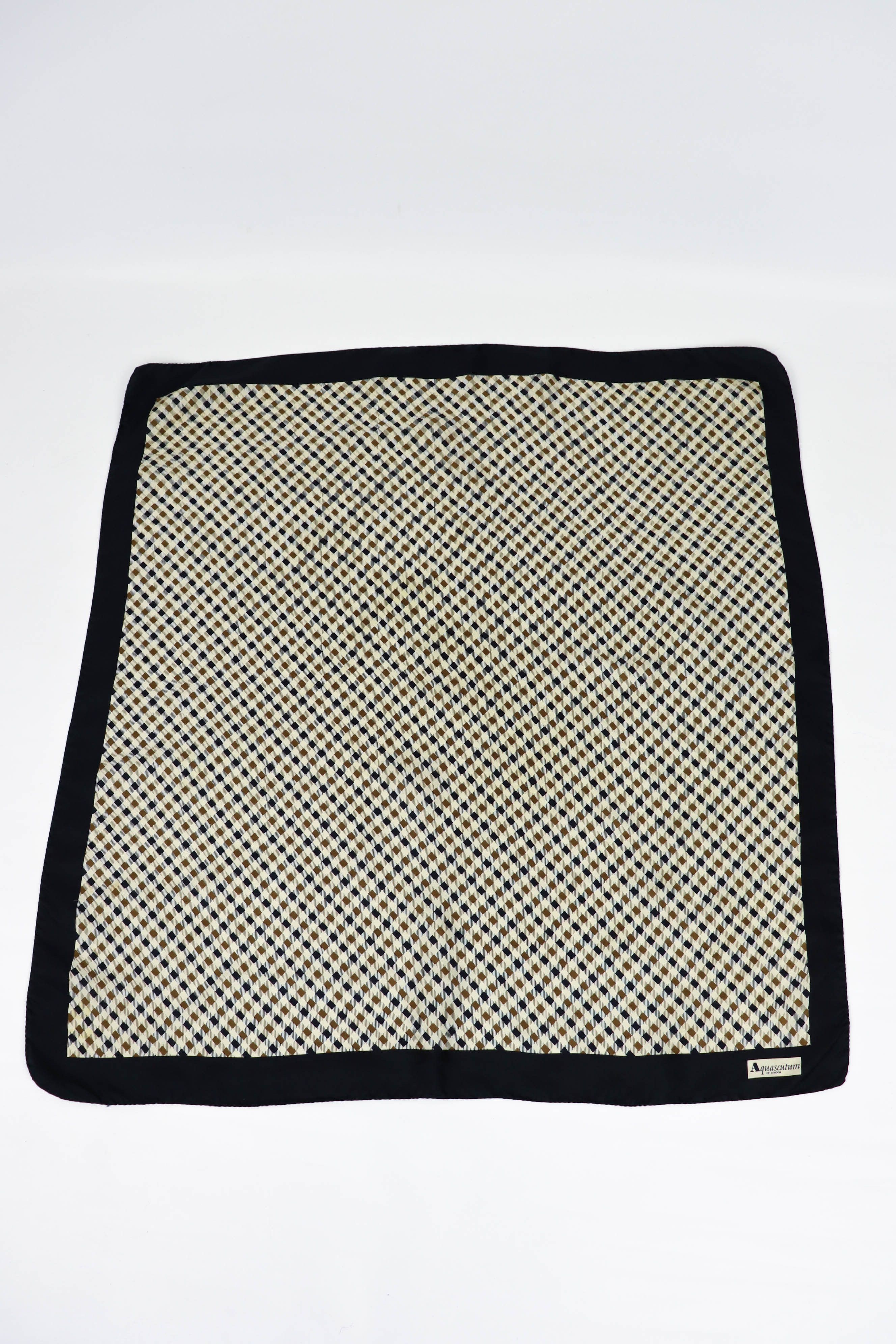 Aquascutum Aquascutum Vintage 90s Small Check Silk Shawl Scarf Size ONE SIZE - 4 Thumbnail