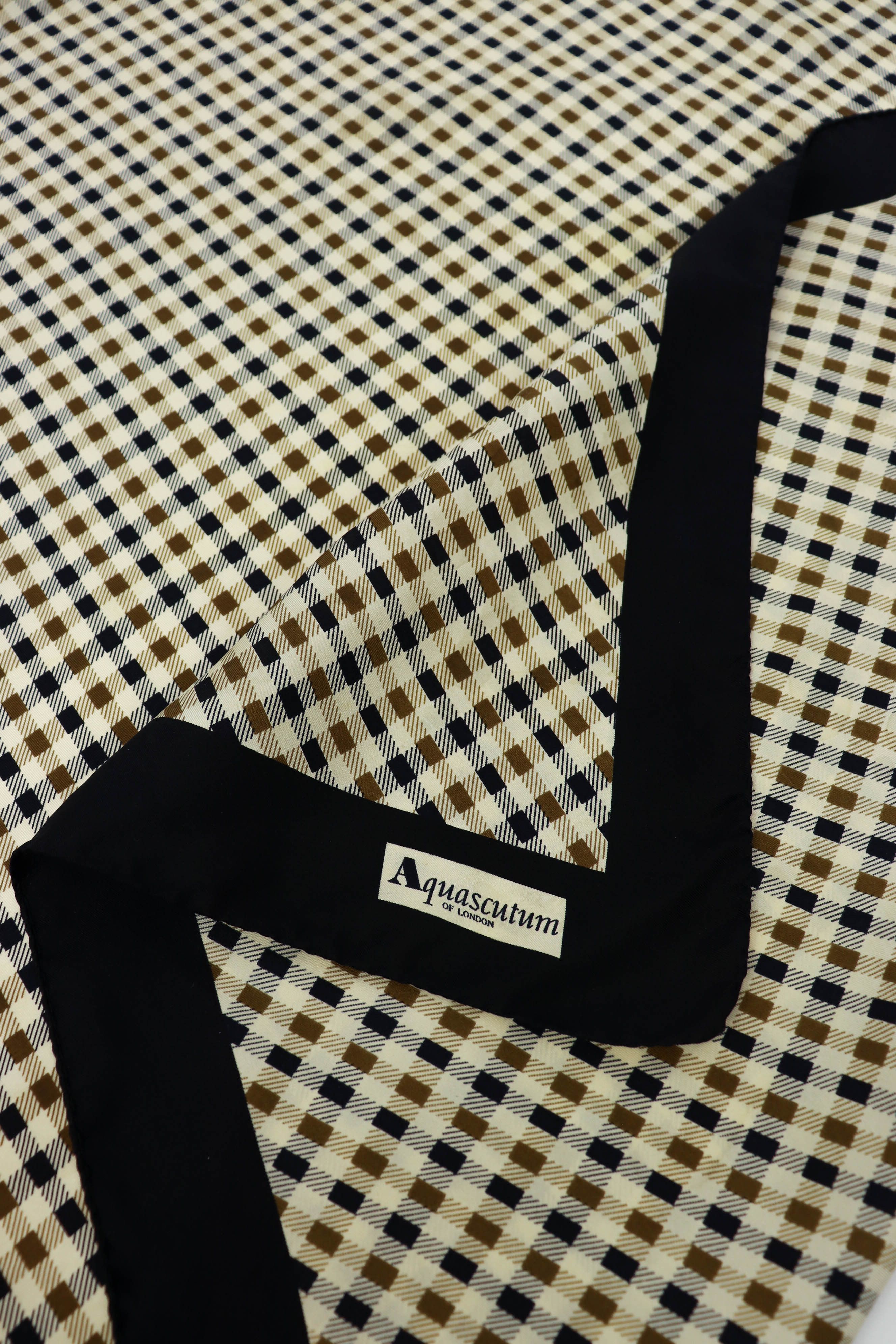 Aquascutum Aquascutum Vintage 90s Small Check Silk Shawl Scarf Size ONE SIZE - 7 Thumbnail