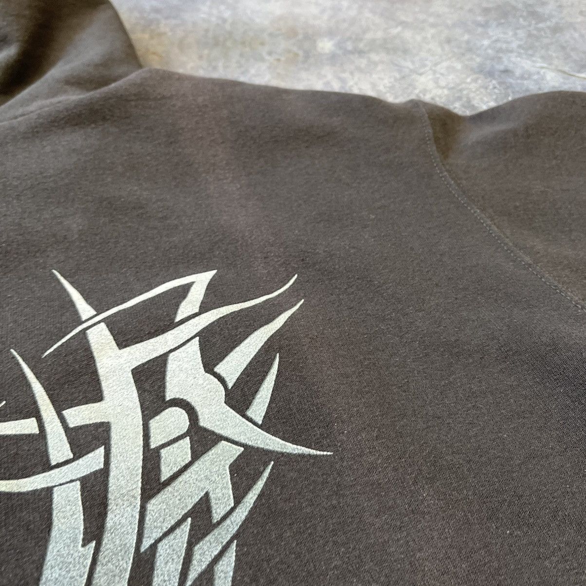 Fruit Of The Loom FADED 🔥 VINTAGE Y2K FOTL TRIBAL BROWN OVERSIZED HOODIE Size US XL / EU 56 / 4 - 9 Thumbnail