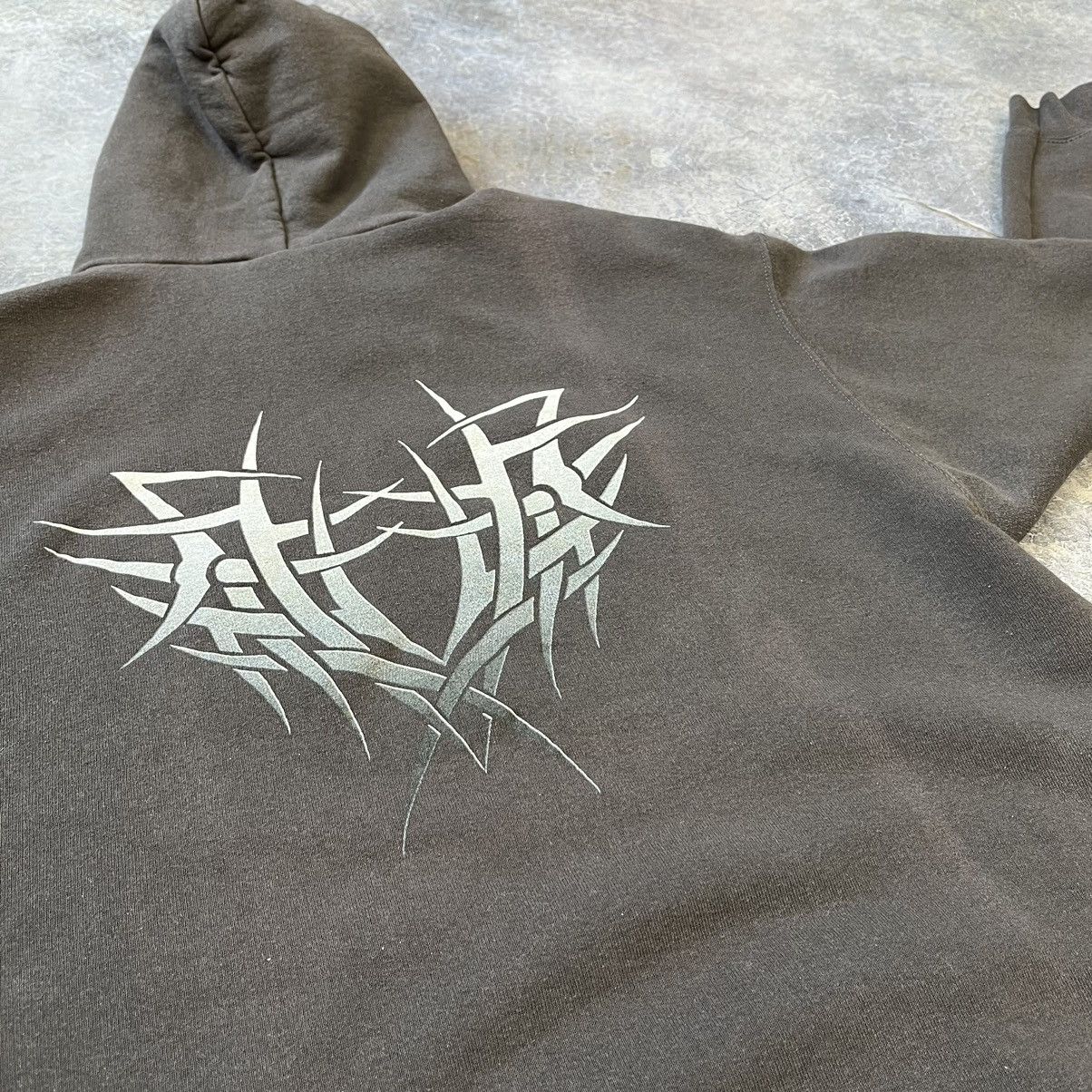 Fruit Of The Loom FADED 🔥 VINTAGE Y2K FOTL TRIBAL BROWN OVERSIZED HOODIE Size US XL / EU 56 / 4 - 6 Thumbnail