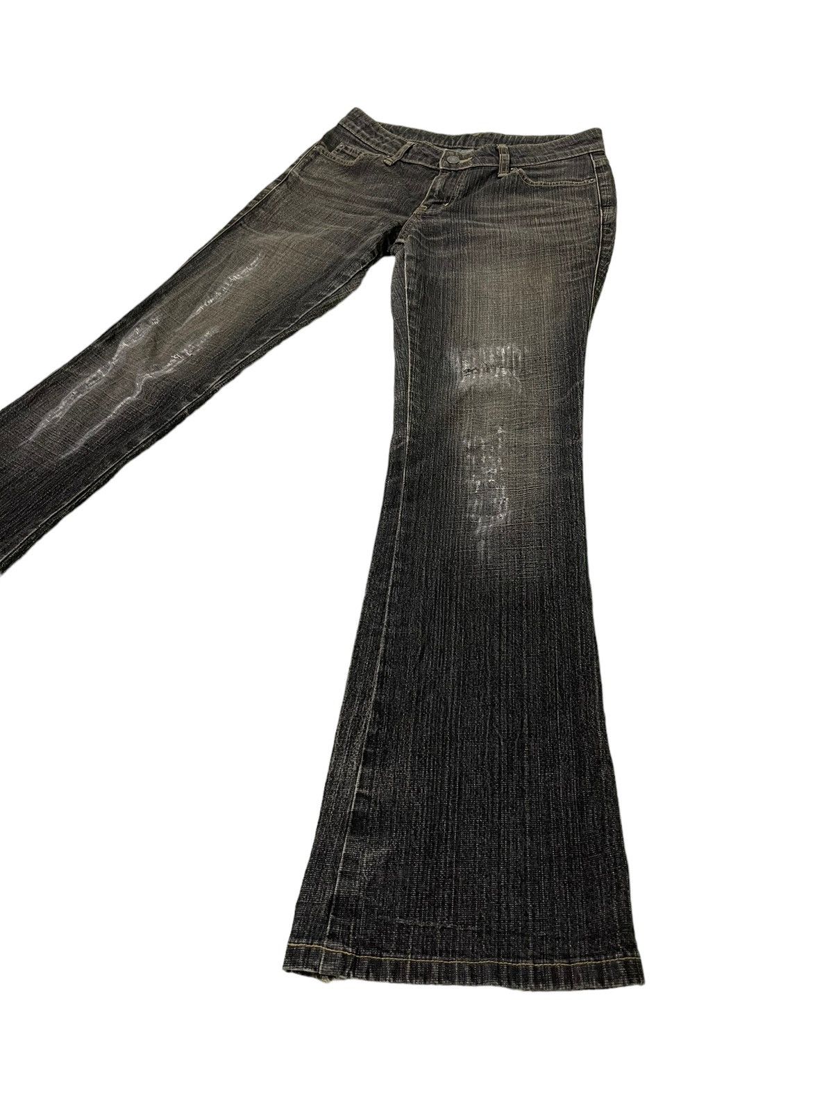 Japanese Brand Flare Jeans Camel Road Distress Stretch Low Rise Denim 2🟦2 Size US 28 / EU 44 - 3 Thumbnail