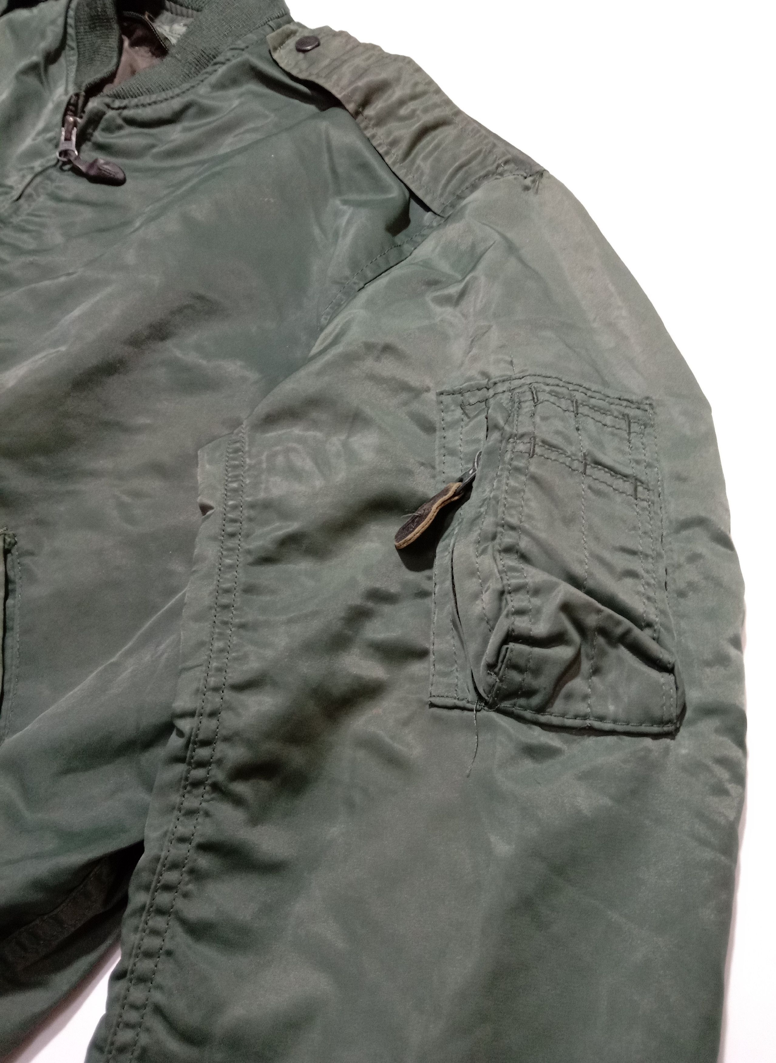 Vintage Vintage 80s Military Bomber Dark Green Flight Jacket Size US L / EU 52-54 / 3 - 3 Thumbnail