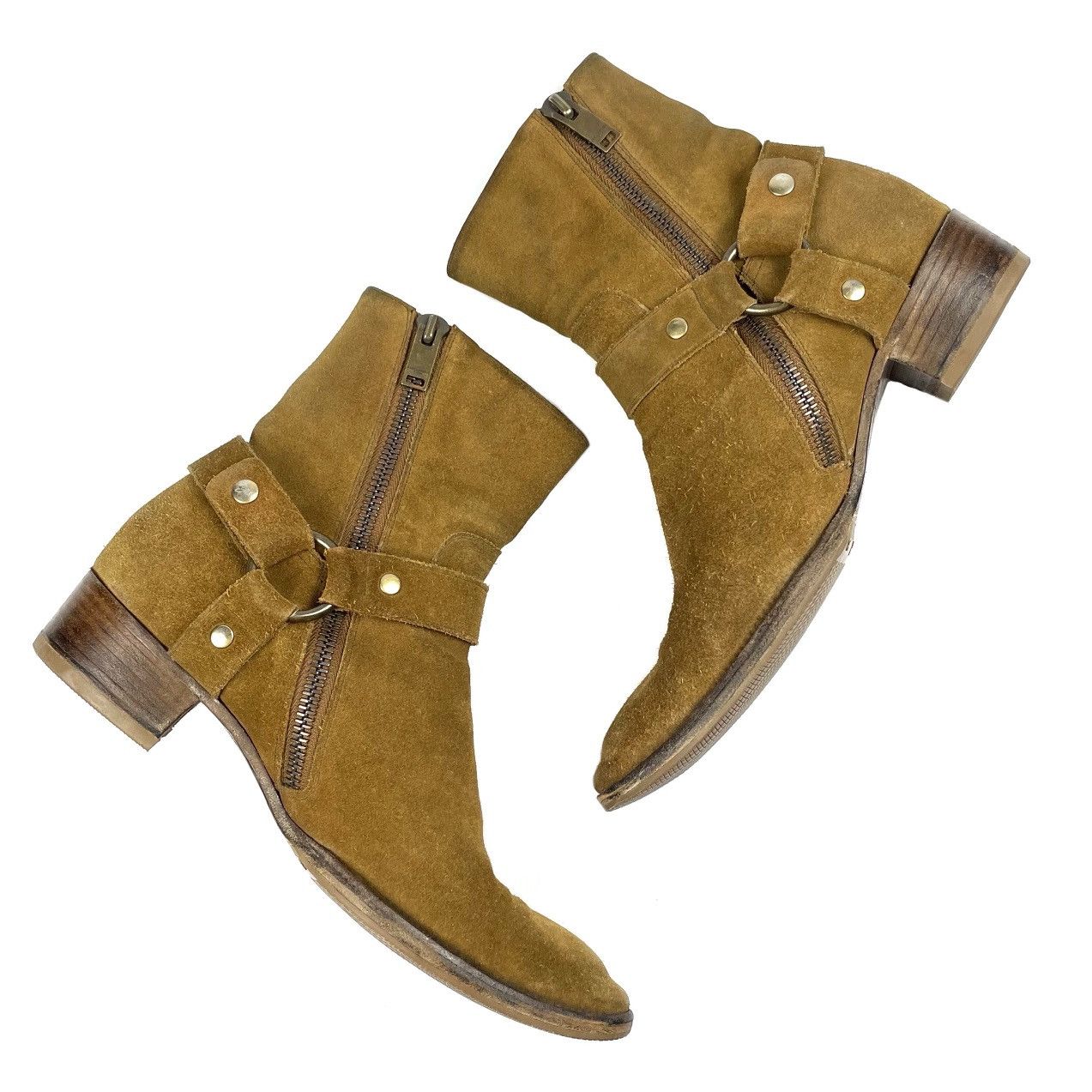 Saint Laurent Paris SAINT LAURENT PARIS FW13 OCHRE WYATT HARNESS BOOTS Size US 8 / EU 41 - 6 Thumbnail
