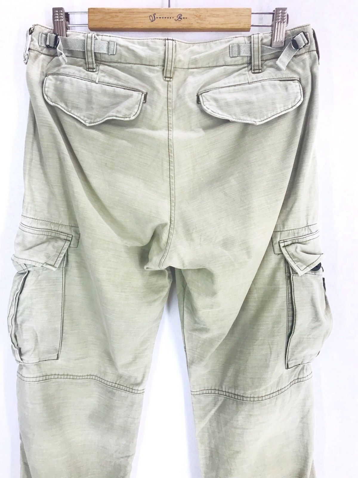 Japanese Brand UNITED ARROWS Olive Green Faded Military Drawstring Cargo Size US 32 / EU 48 - 10 Thumbnail
