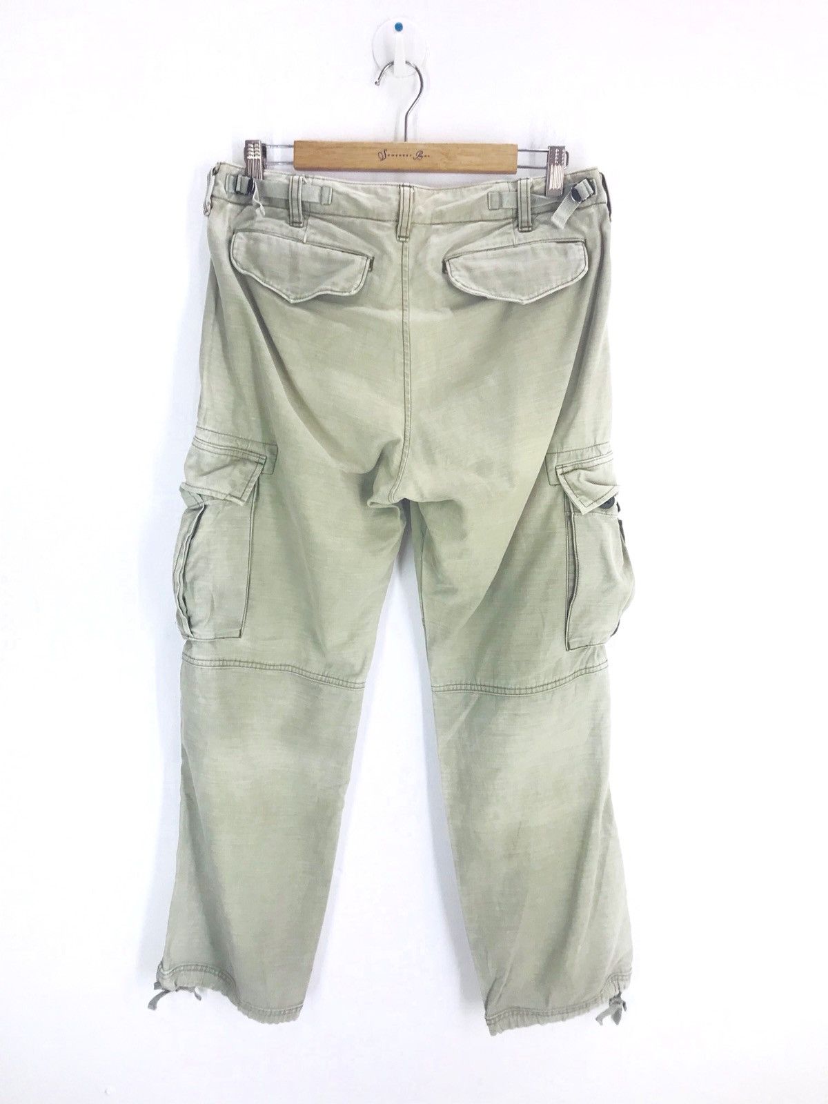 Japanese Brand UNITED ARROWS Olive Green Faded Military Drawstring Cargo Size US 32 / EU 48 - 9 Thumbnail