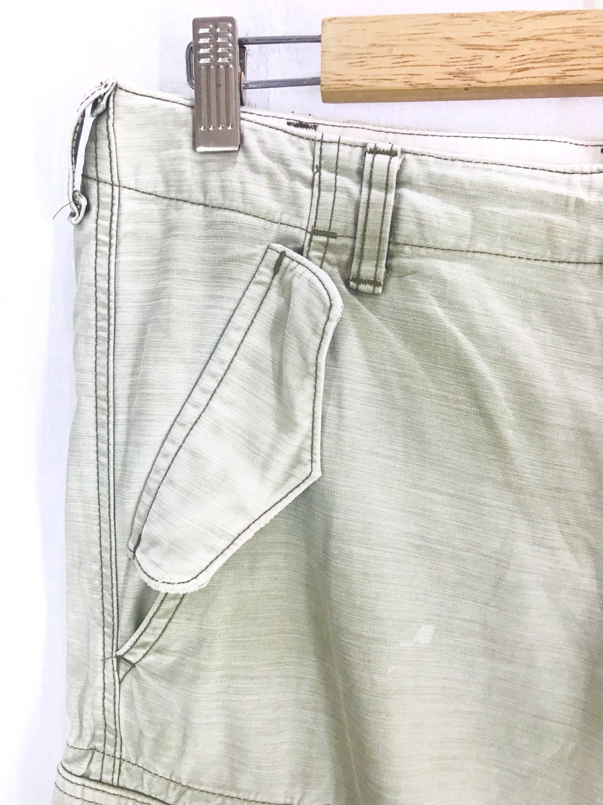 Japanese Brand UNITED ARROWS Olive Green Faded Military Drawstring Cargo Size US 32 / EU 48 - 3 Thumbnail