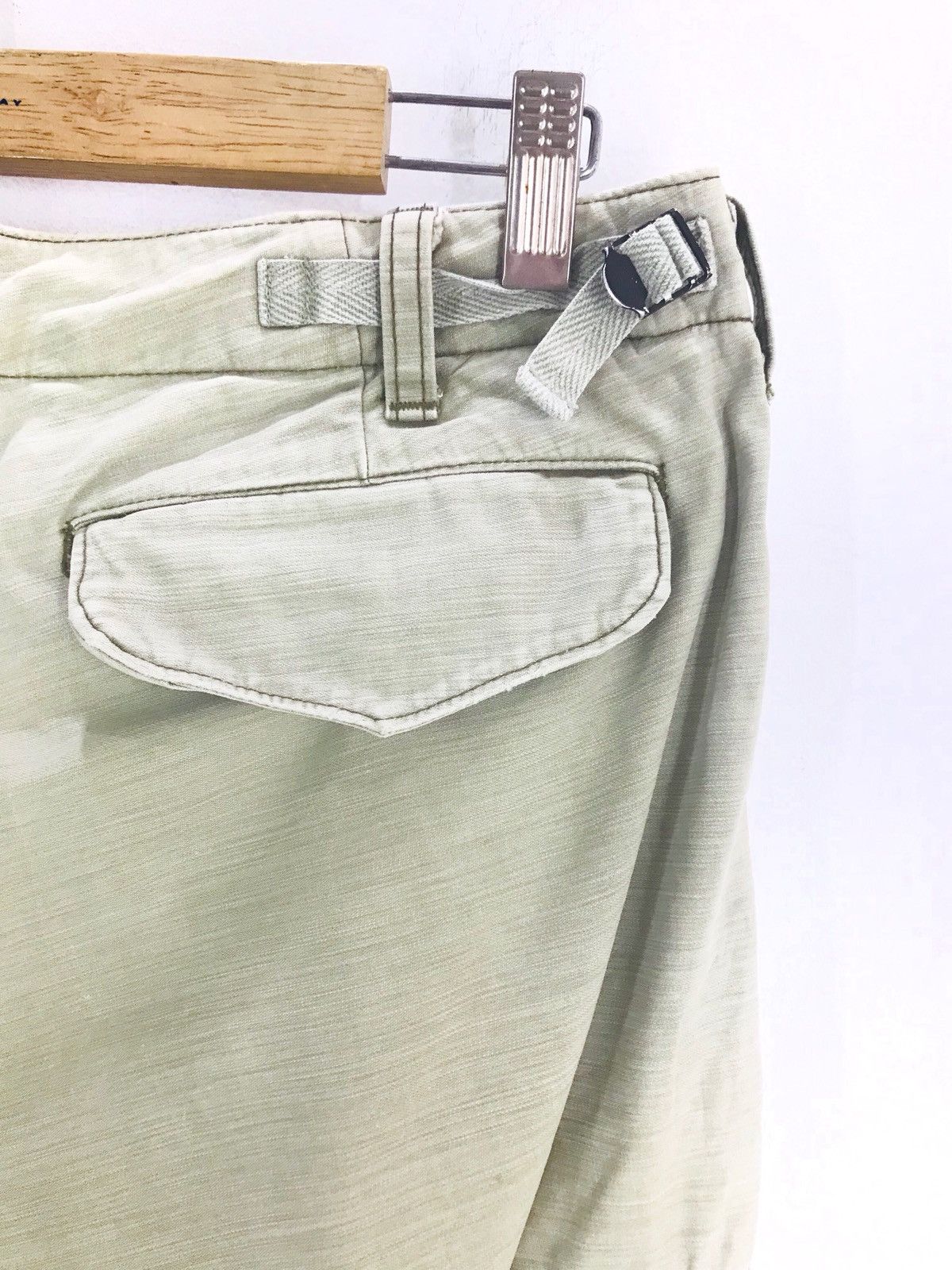 Japanese Brand UNITED ARROWS Olive Green Faded Military Drawstring Cargo Size US 32 / EU 48 - 14 Thumbnail