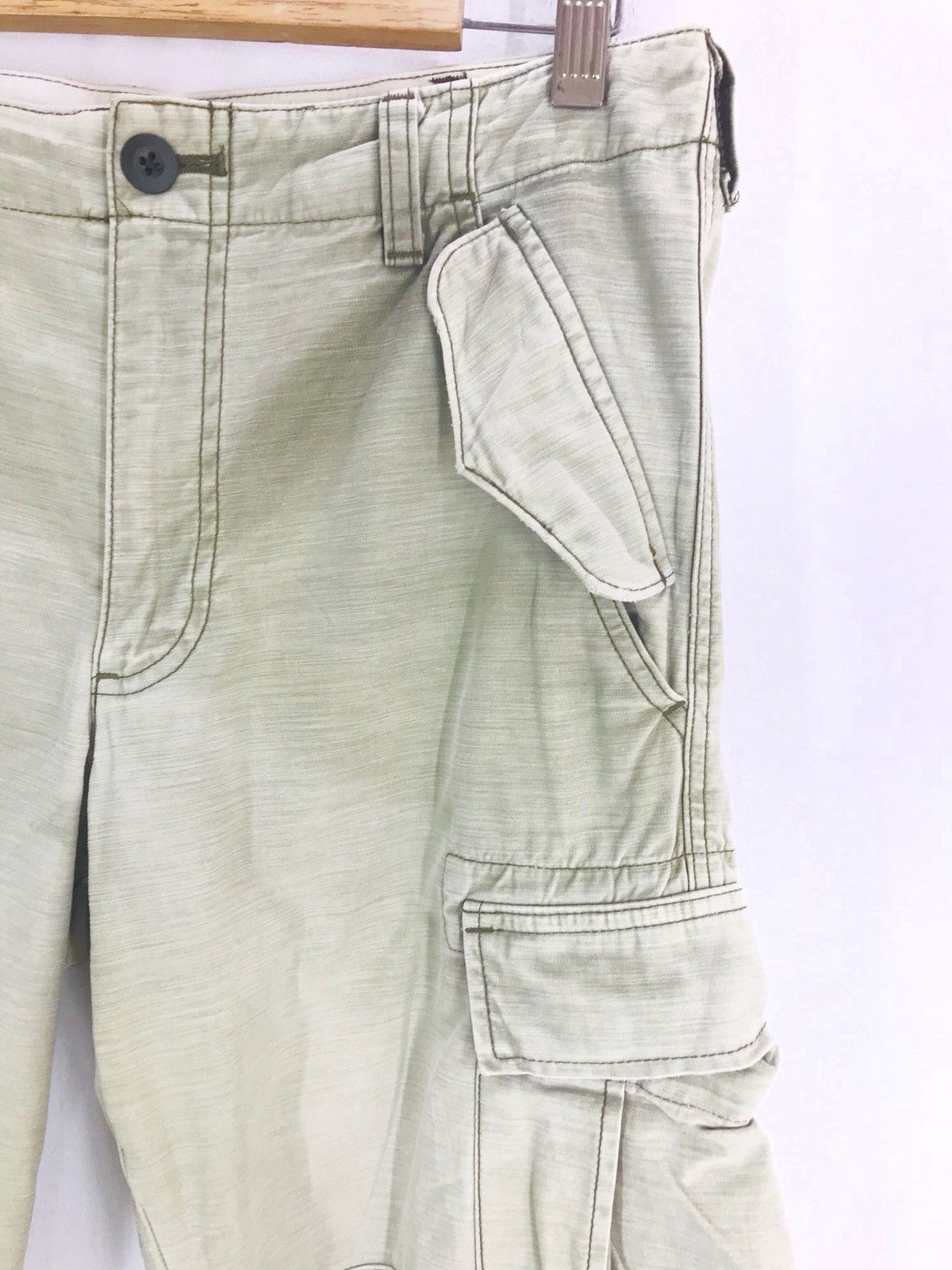 Japanese Brand UNITED ARROWS Olive Green Faded Military Drawstring Cargo Size US 32 / EU 48 - 6 Thumbnail