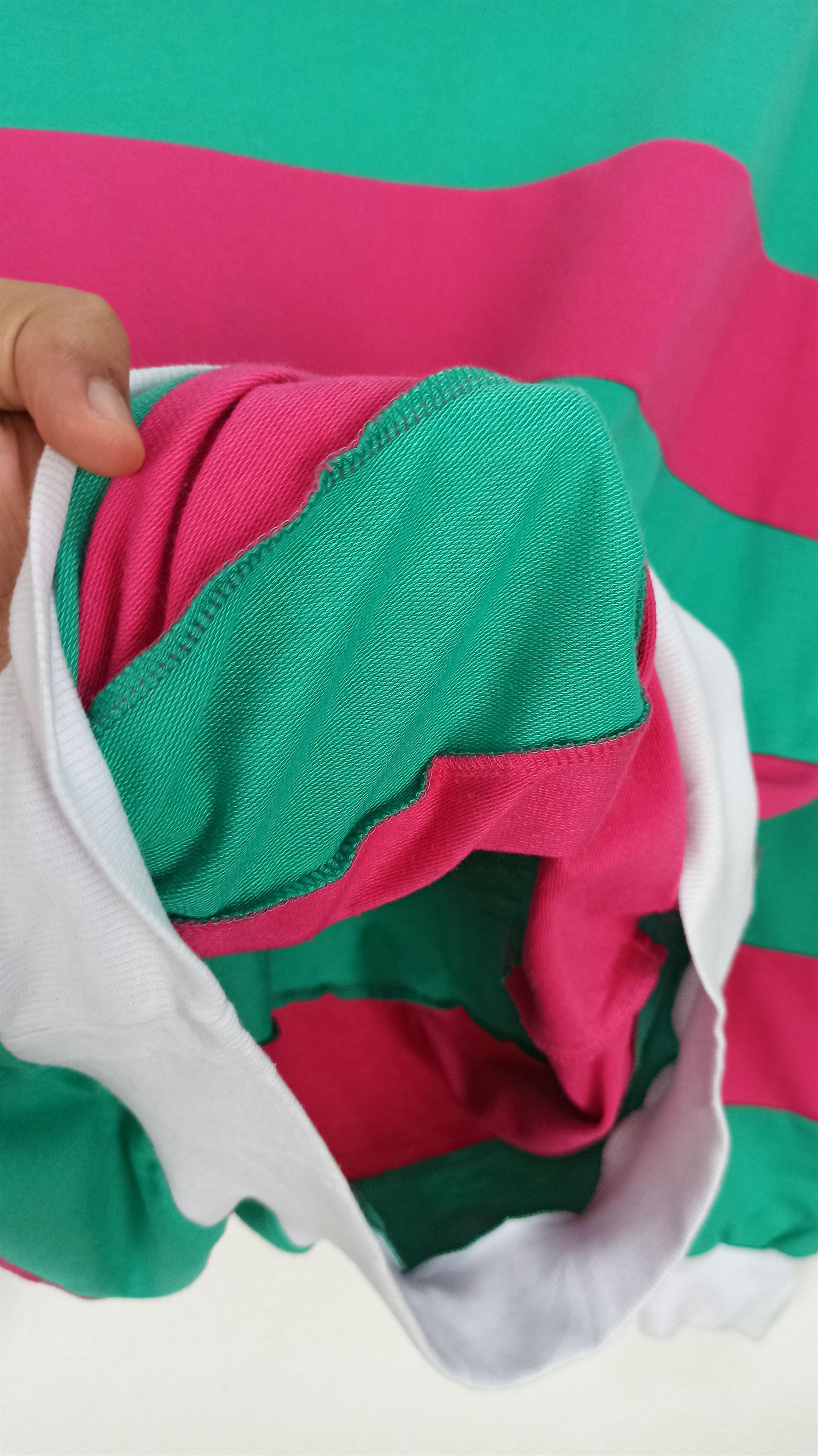 Japanese Brand Holiday Sweatshirt Patchwork Design Striped Size US L / EU 52-54 / 3 - 9 Thumbnail