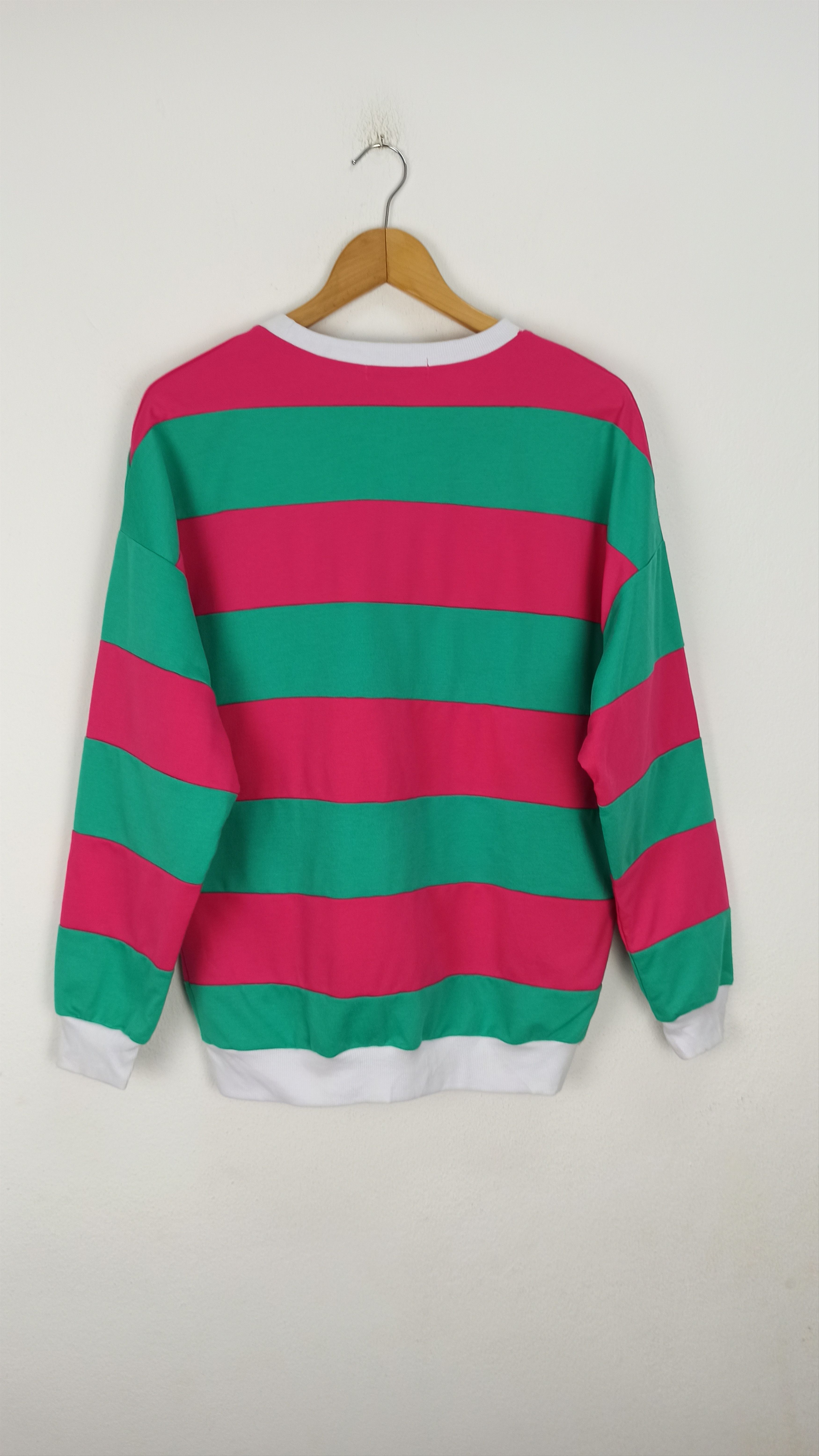 Japanese Brand Holiday Sweatshirt Patchwork Design Striped Size US L / EU 52-54 / 3 - 4 Thumbnail