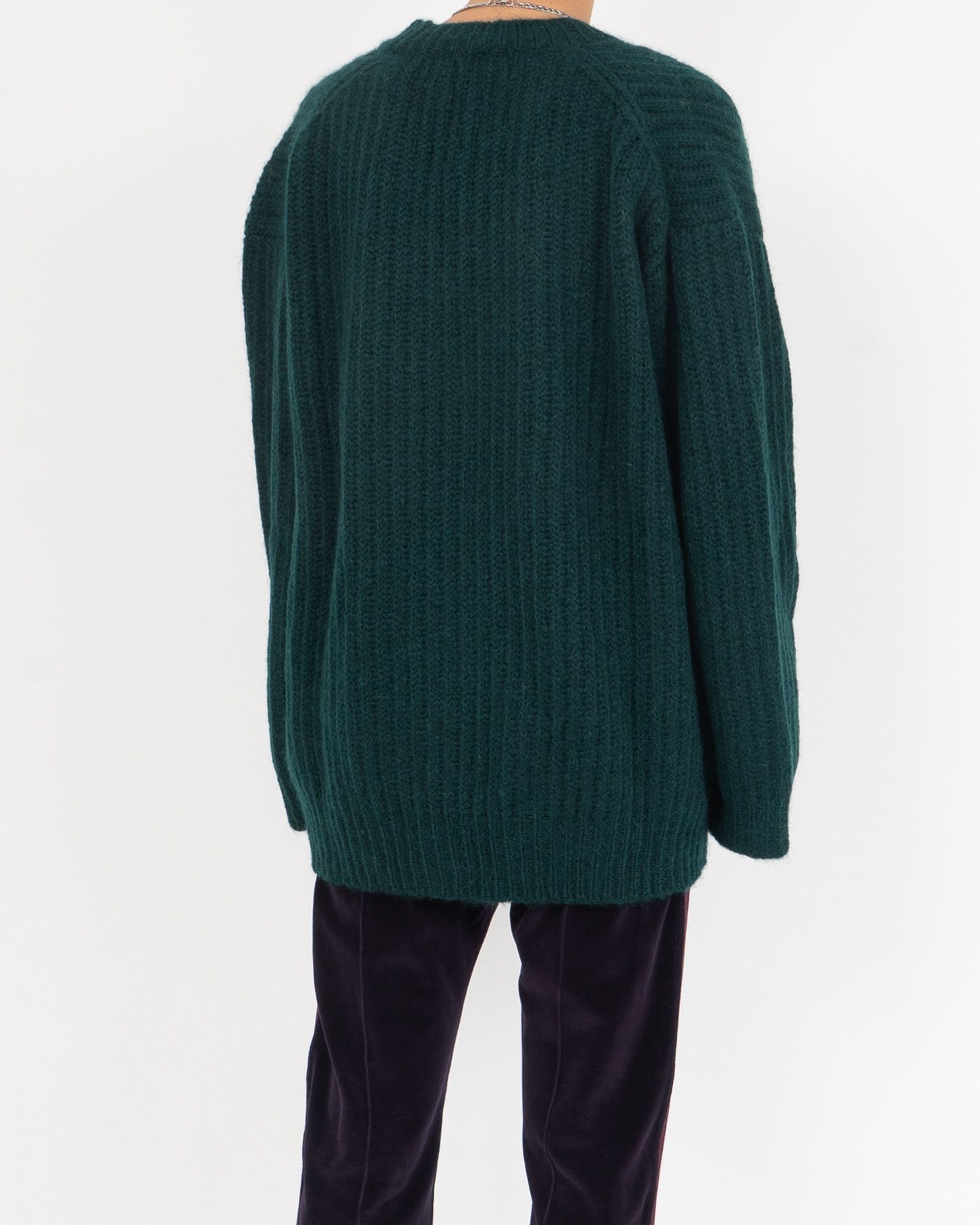 Calvin Klein 205W39NYC × Raf Simons Oversized V Neck Knit Forrest Green Size US S / EU 44-46 / 1 - 4 Thumbnail