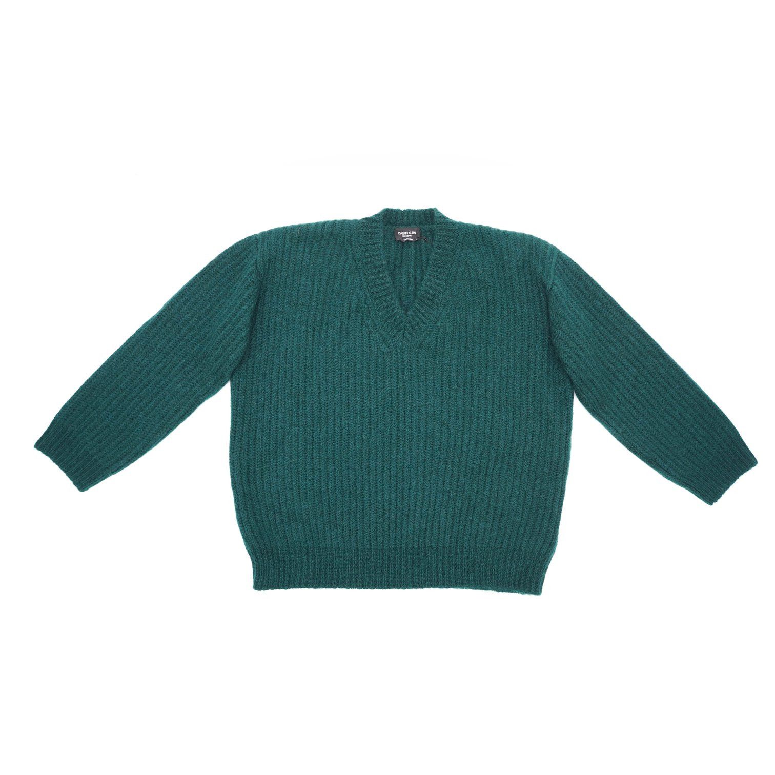 Calvin Klein 205W39NYC × Raf Simons Oversized V Neck Knit Forrest Green Size US S / EU 44-46 / 1 - 6 Thumbnail