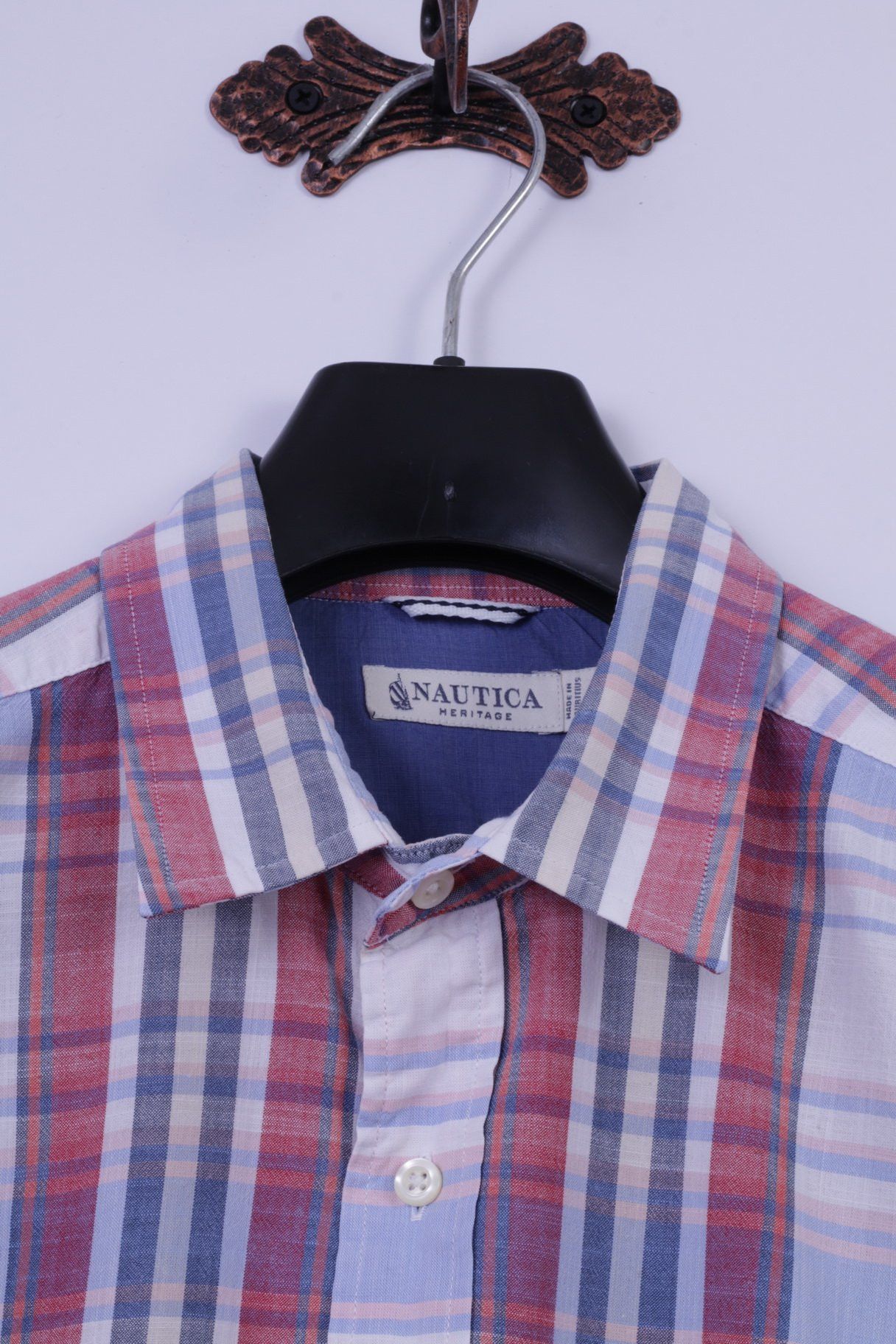 Nautica Nautica Mens L Casual Shirt Blue Check Heritage Fit 5285 Size US L / EU 52-54 / 3 - 2 Thumbnail