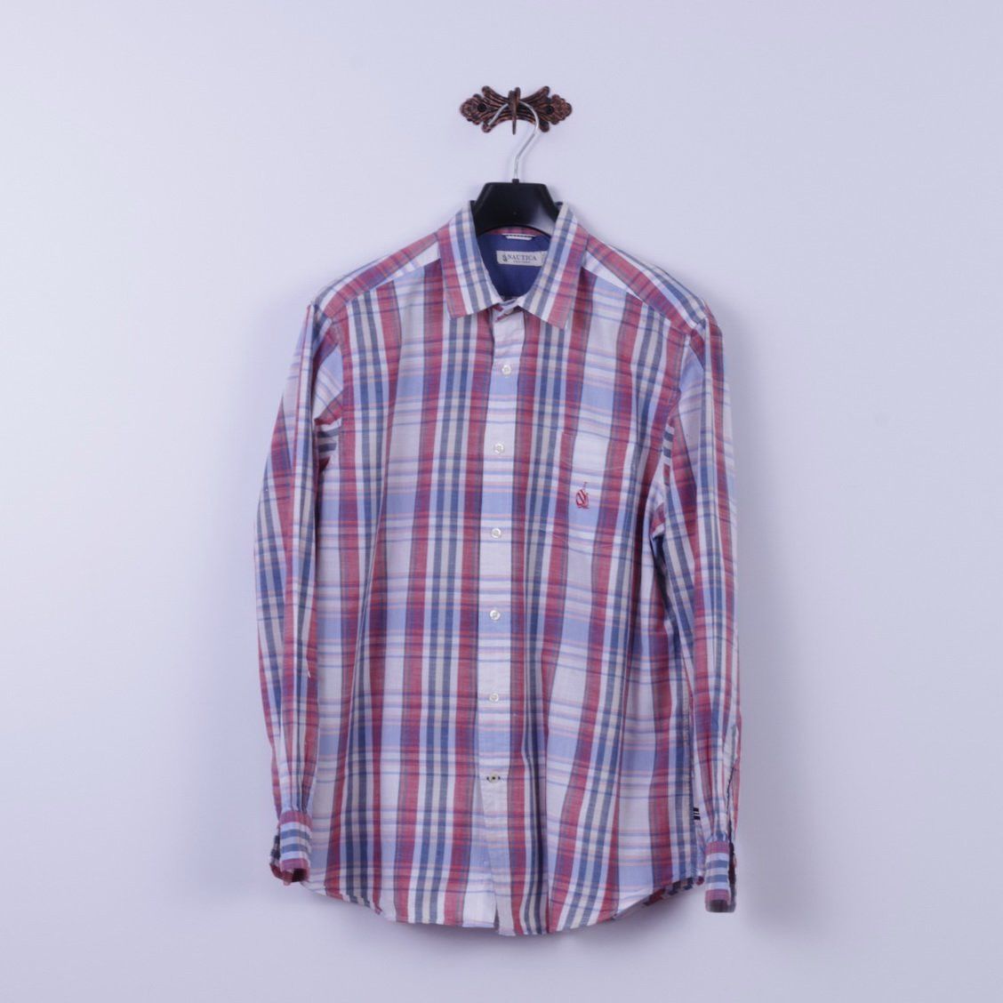 Nautica Nautica Mens L Casual Shirt Blue Check Heritage Fit 5285 Size US L / EU 52-54 / 3 - 1 Thumbnail